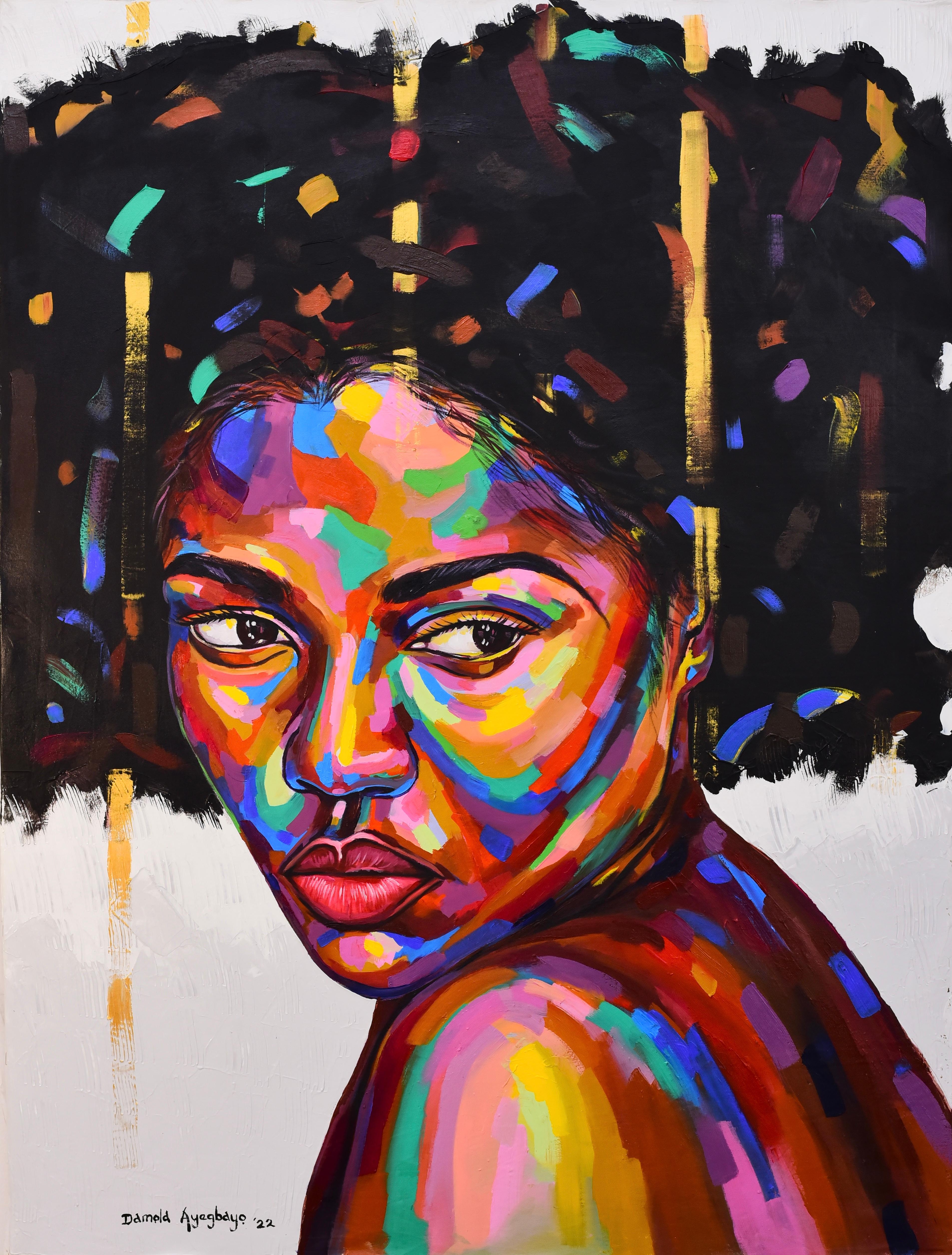 Damola Ayegbayo  Portrait Painting - Purpose of Existence 8