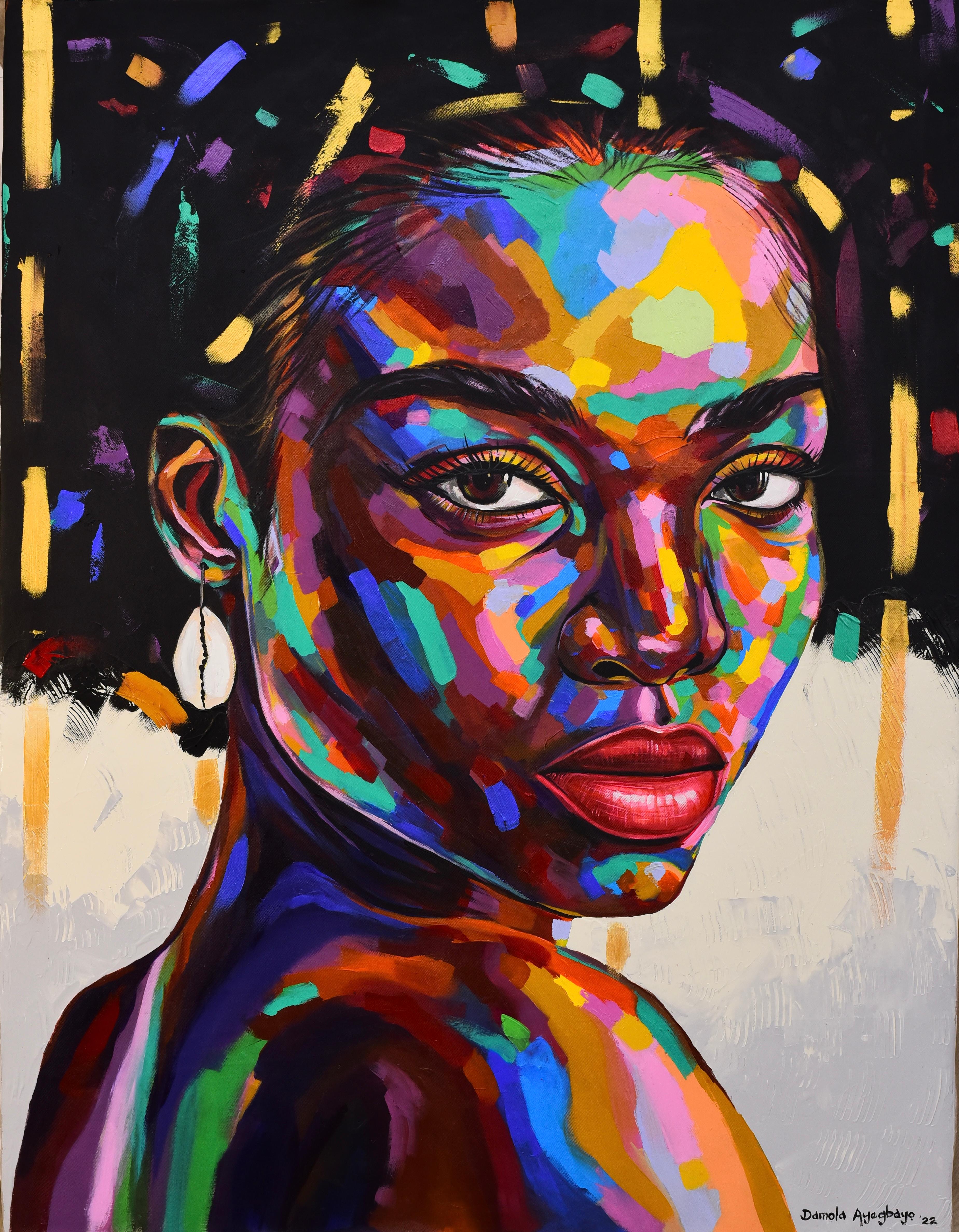 Damola Ayegbayo  Portrait Painting - Purpose of Existence 9