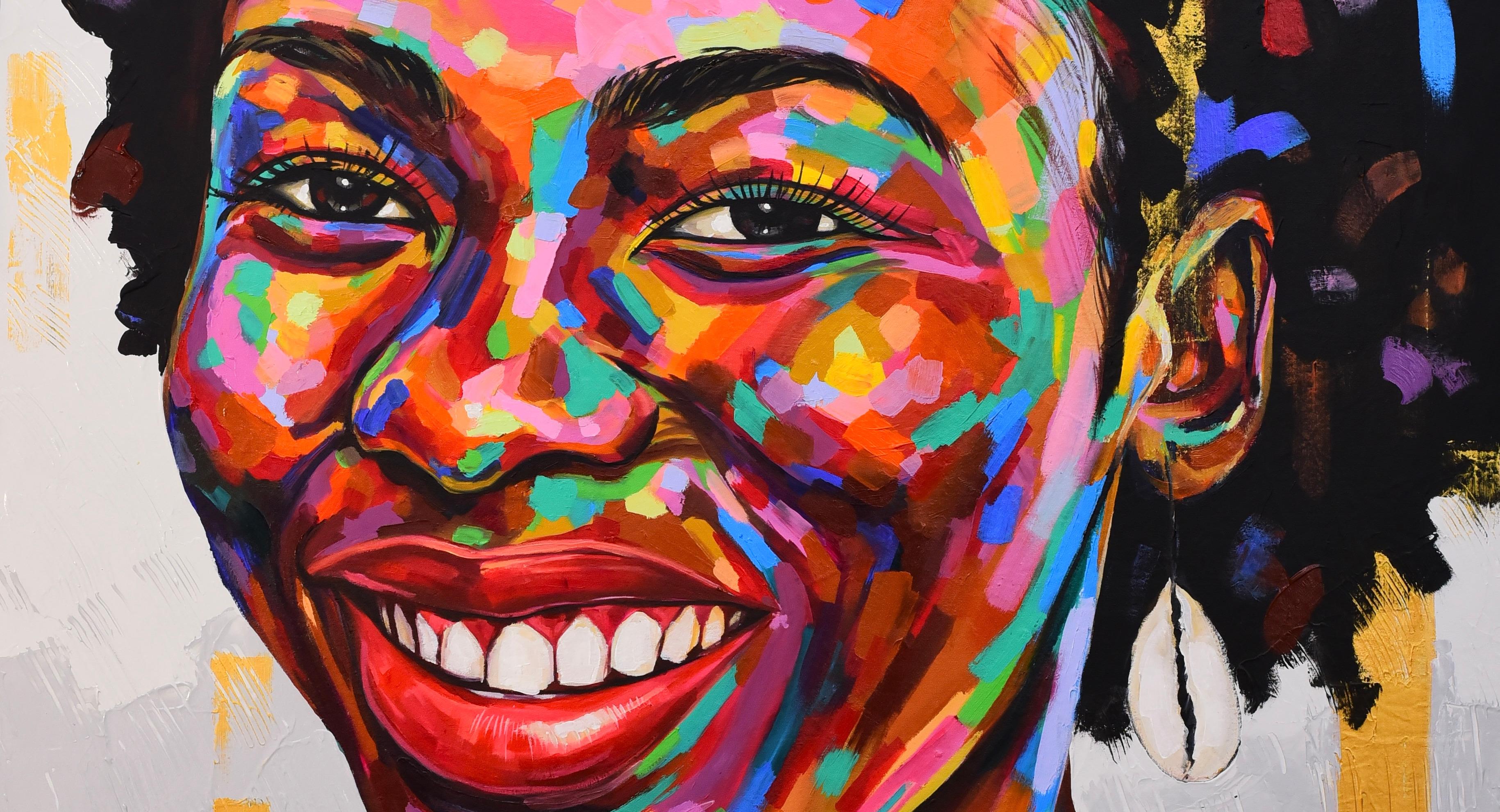 Soulmate 5 -Siglo XXI, Contemporáneo, Retrato figurativo, Mujer sonriendo, Amor en venta 1