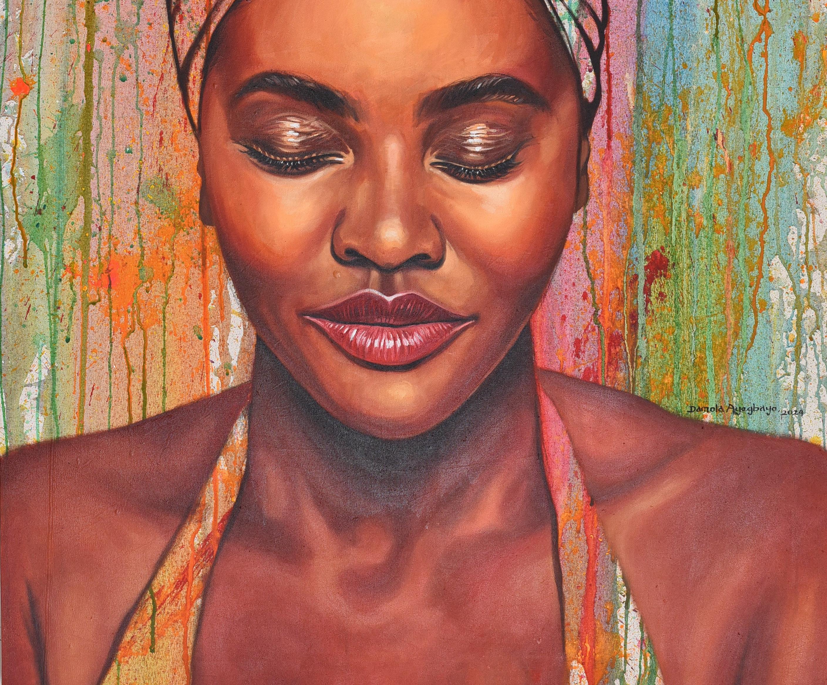 State of Mind 14 - 21° secolo, Contemporaneo, Ritratto figurativo, Donna - Painting Realismo di Damola Ayegbayo 