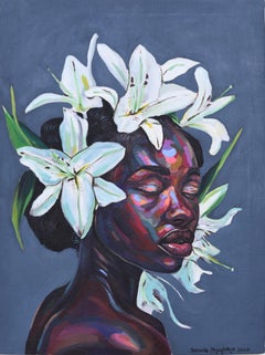 State of Mind 15 -21st Century, Contemporary, Figurative Portrait, Women, Floral
