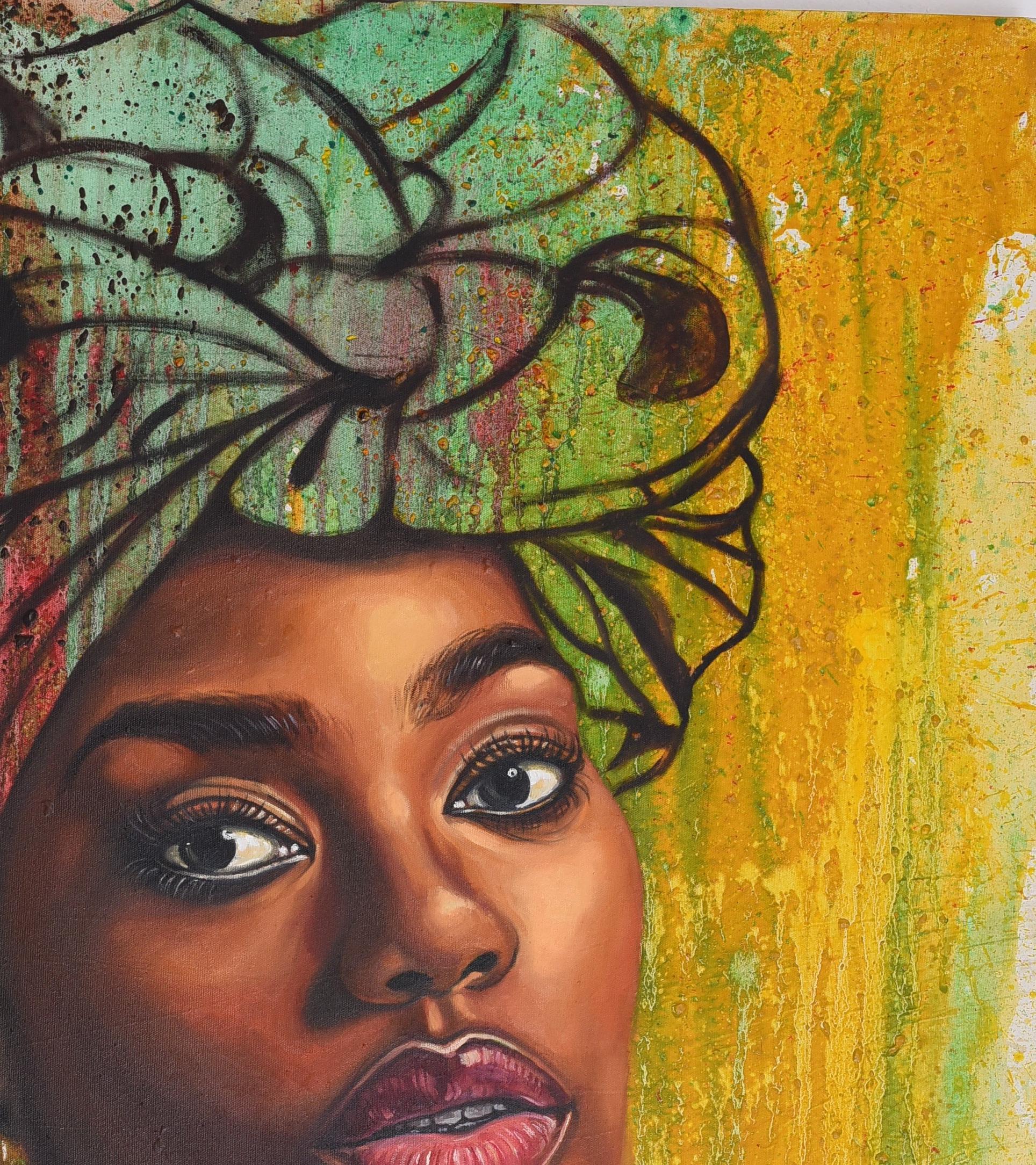 State of Mind 15 - 21° secolo, Contemporaneo, Ritratto figurativo, Donne - Painting Realismo di Damola Ayegbayo 