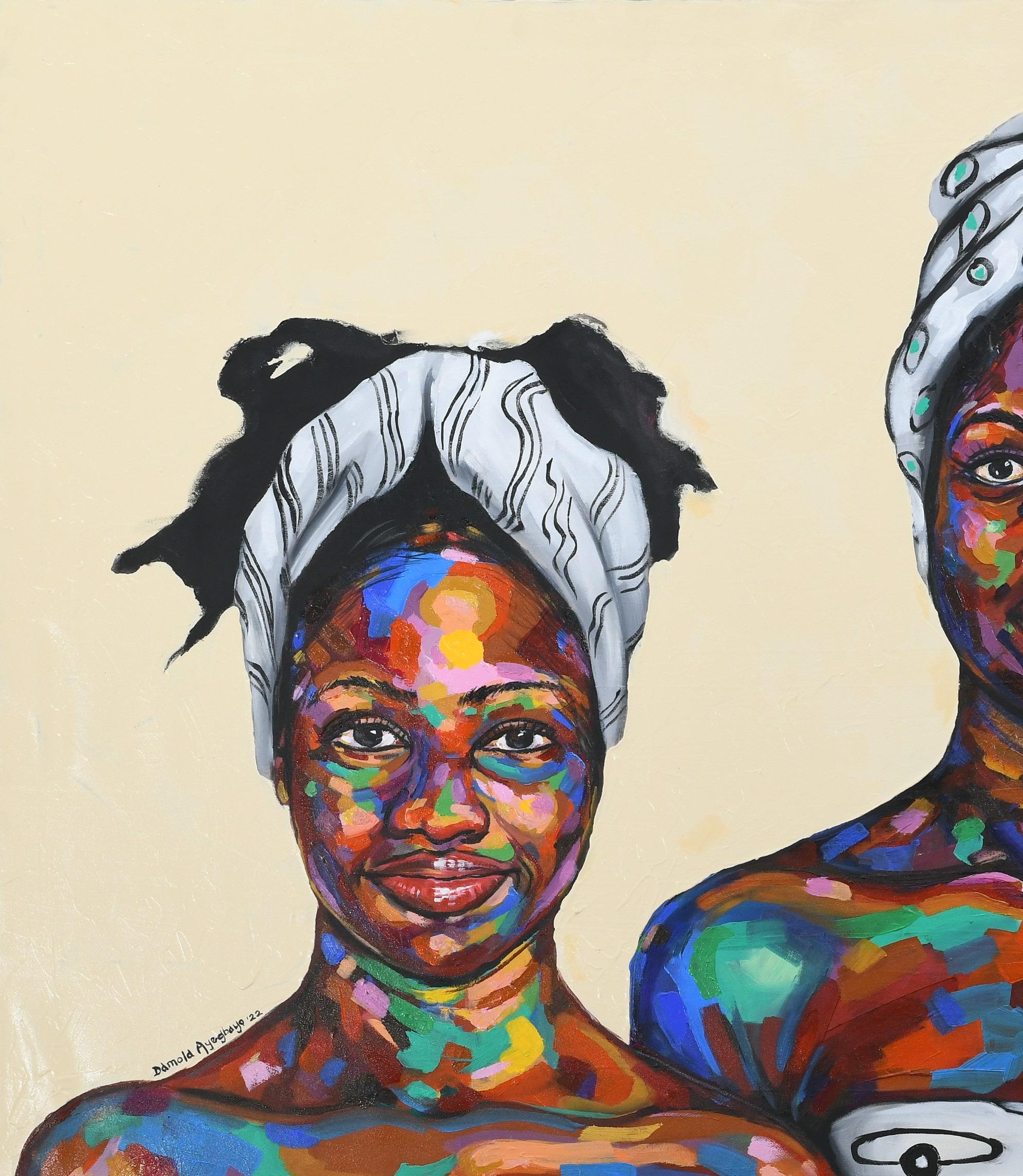 Strength in Diversity 4 - Painting by Damola Ayegbayo 