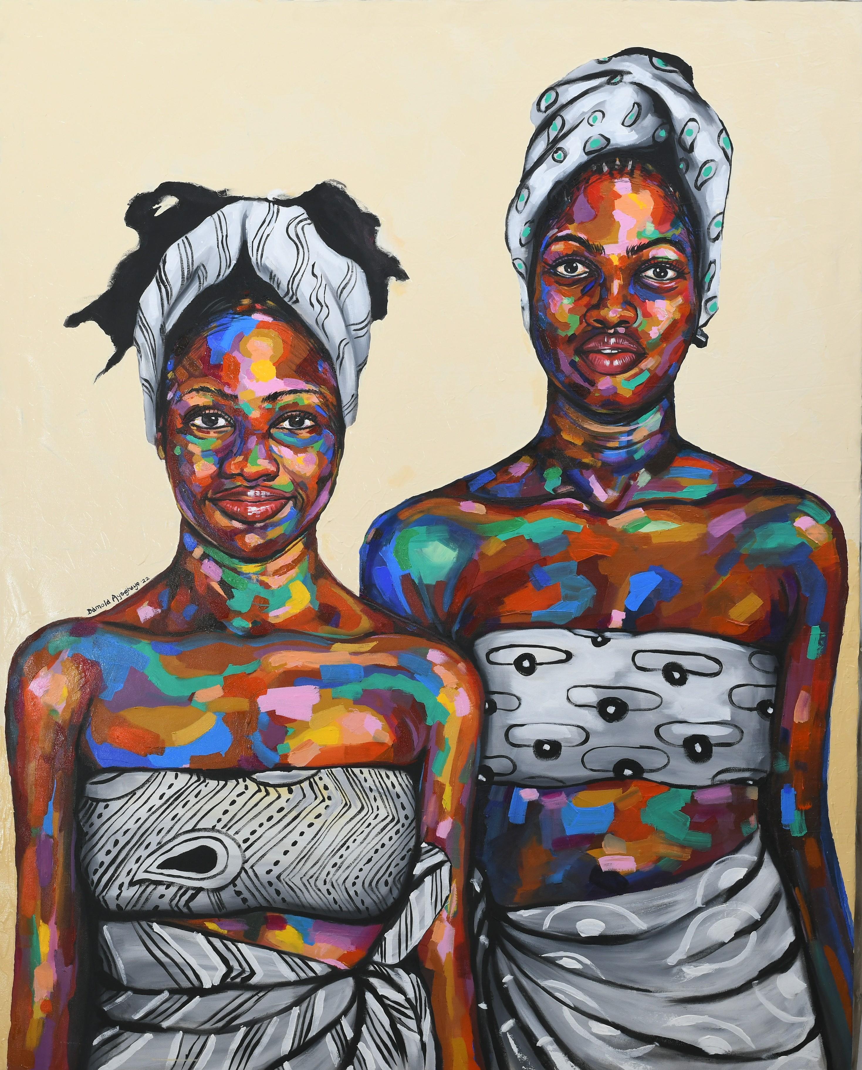 Damola Ayegbayo  Portrait Painting - Strength in Diversity 4