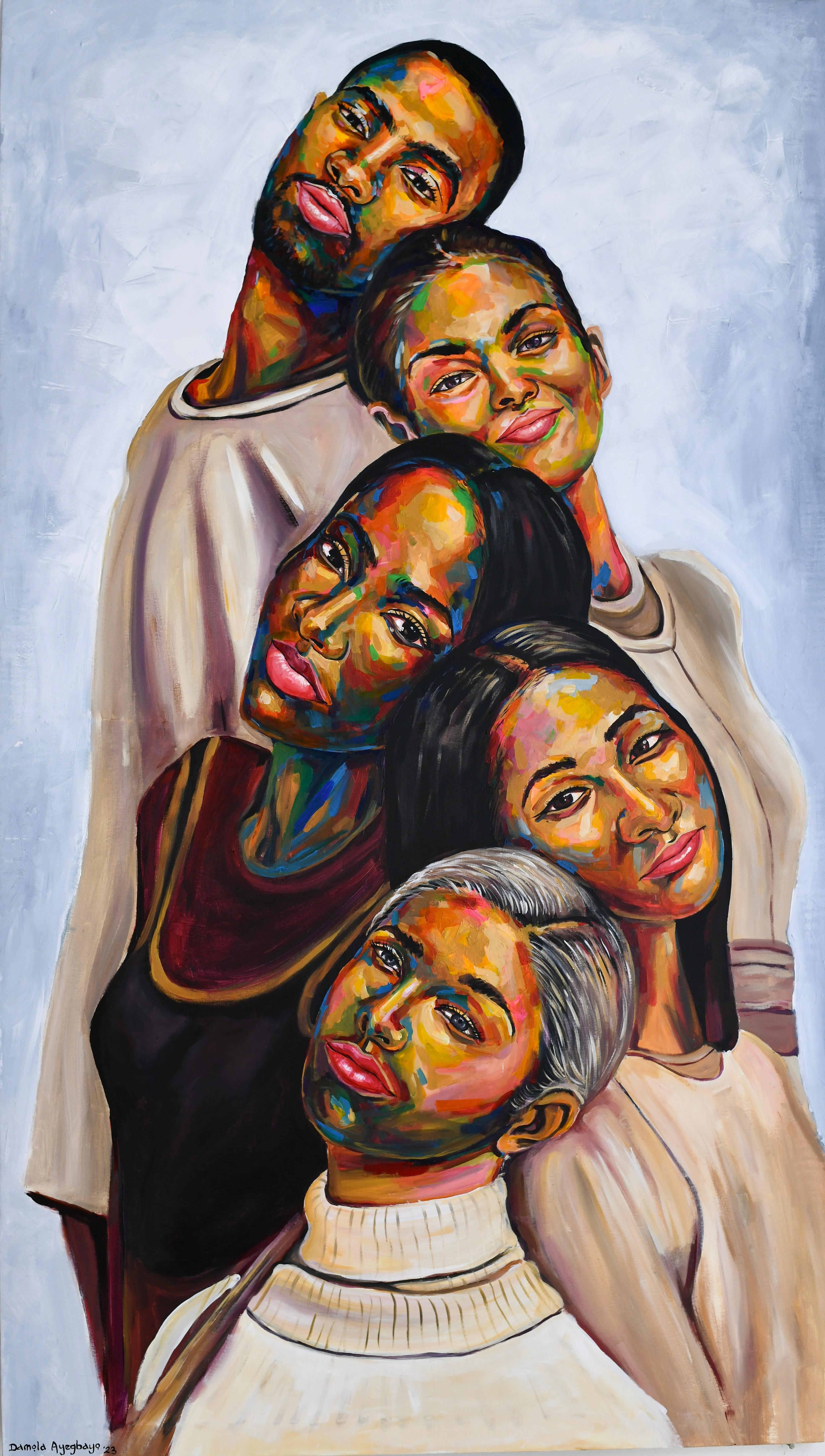 Damola Ayegbayo  Portrait Painting - Strength in Diversity 5