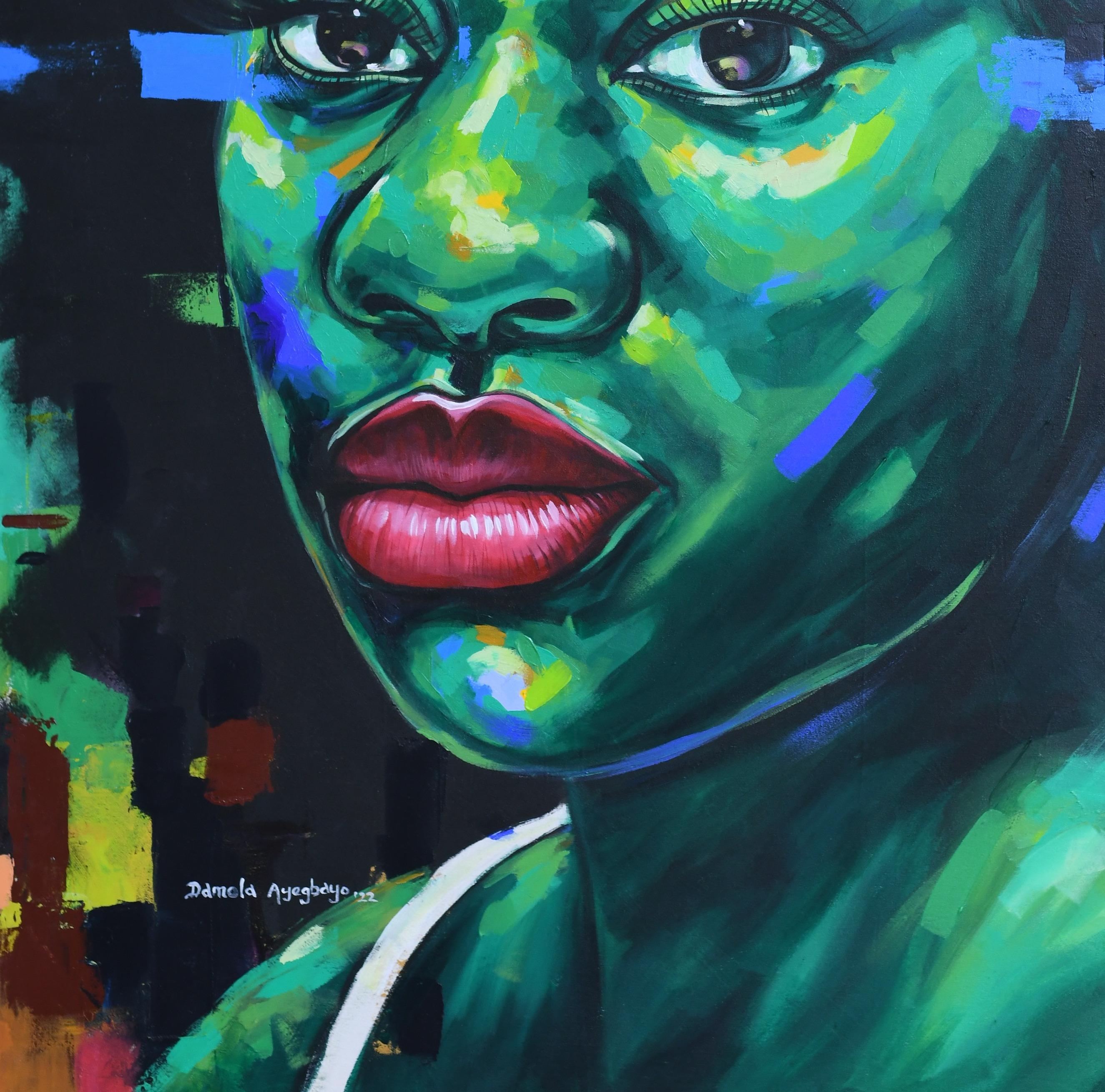 L'altro lato 6 - Painting Contemporaneo di Damola Ayegbayo 