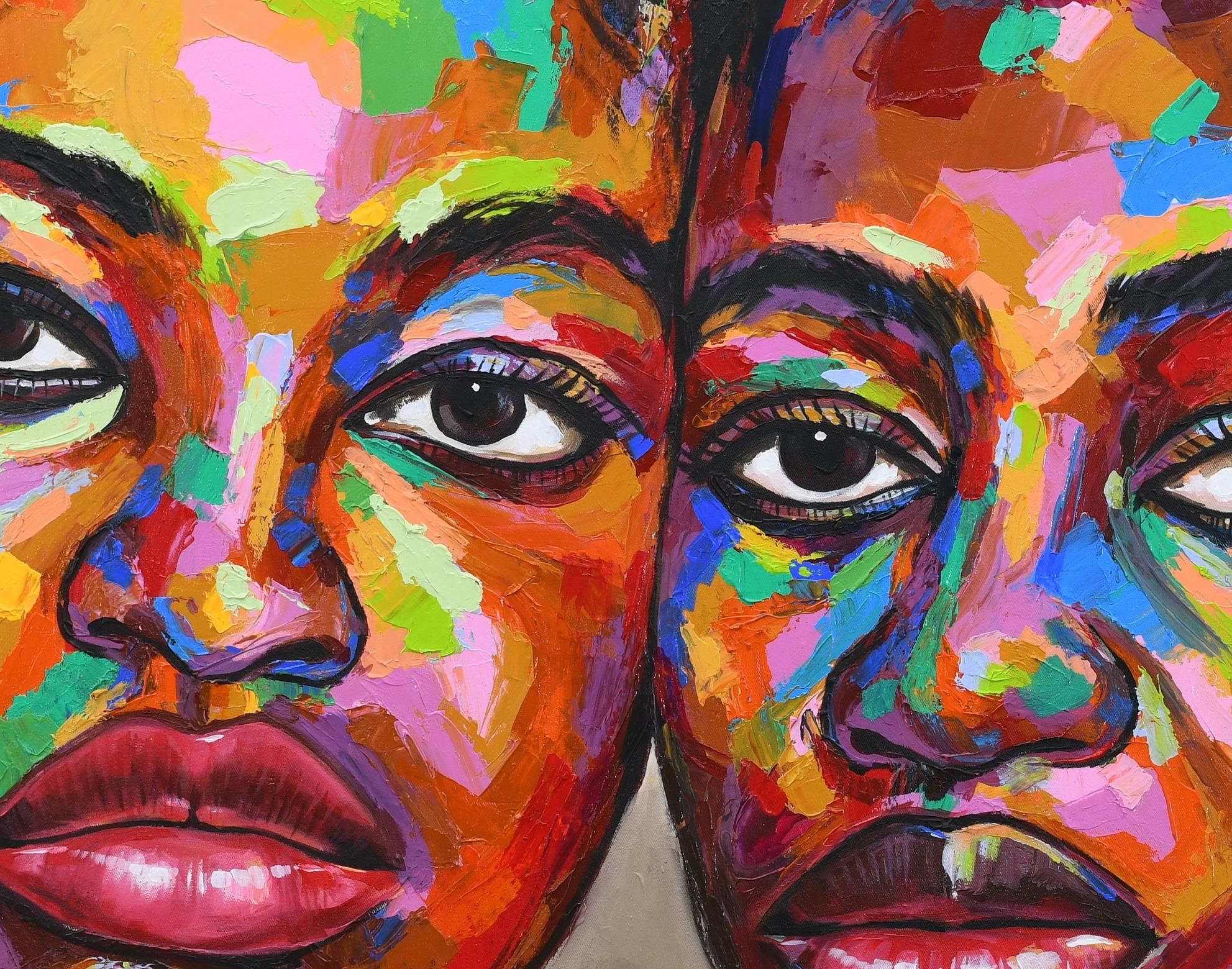 Amore incondizionato 2 - Portrait Painting Marrone di Damola Ayegbayo 