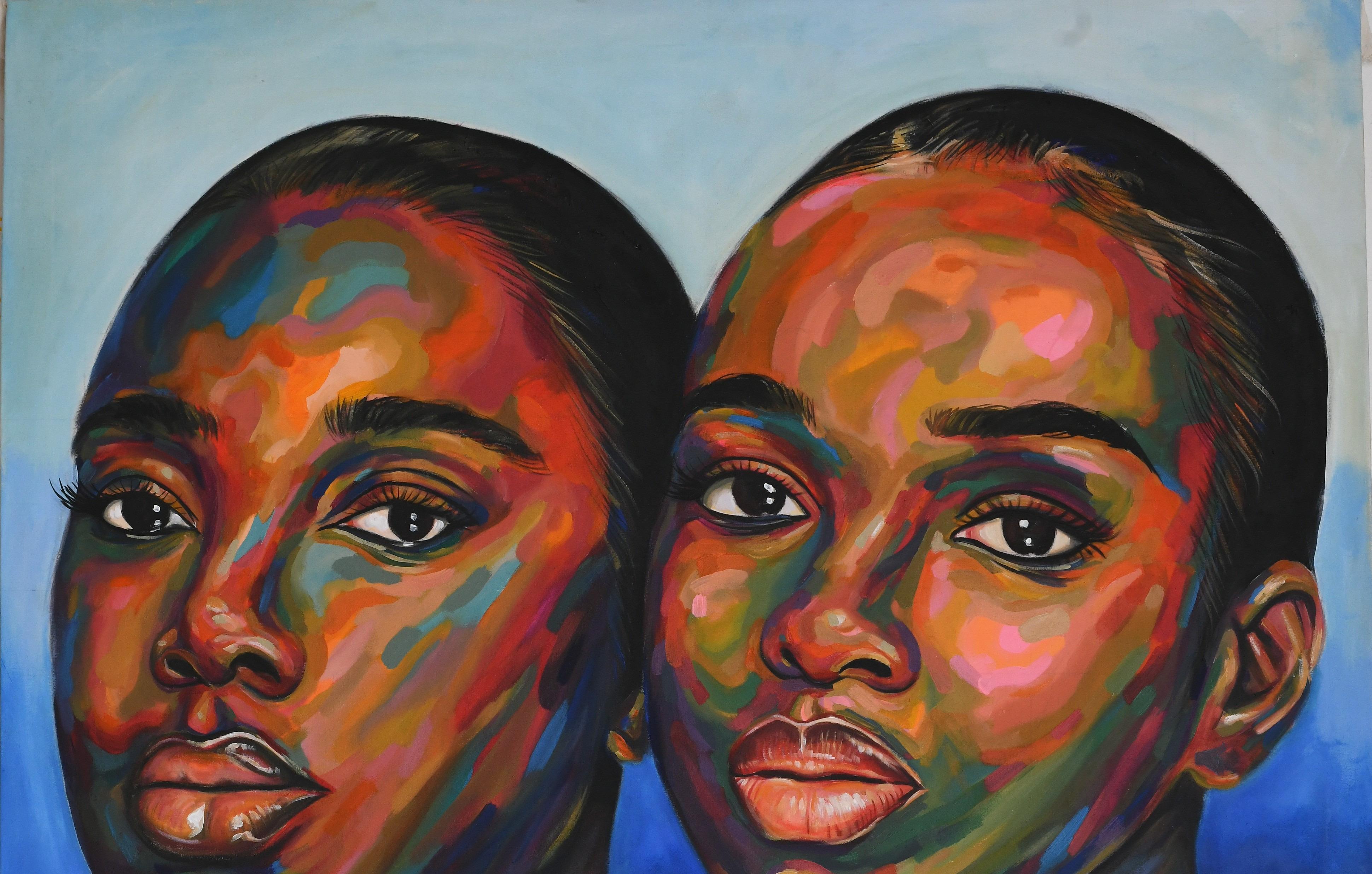 Amor Incondicional 3 - Siglo XXI, Contemporáneo, Retrato Figurativo, Mujer - Painting de Damola Ayegbayo 