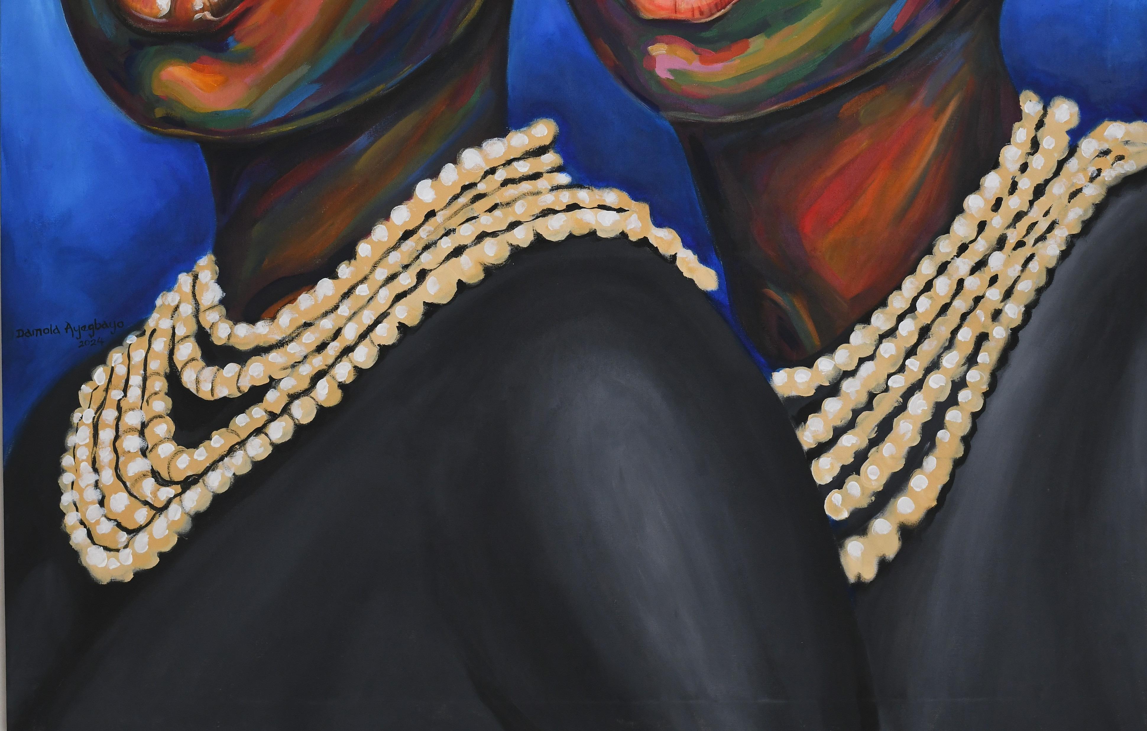 Amor Incondicional 3 - Siglo XXI, Contemporáneo, Retrato Figurativo, Mujer - Figurative Painting Negro de Damola Ayegbayo 