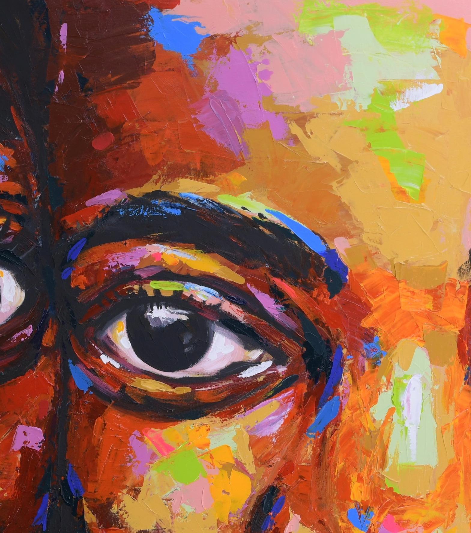 Amor incondicional - Portrait Painting Marrón de Damola Ayegbayo 