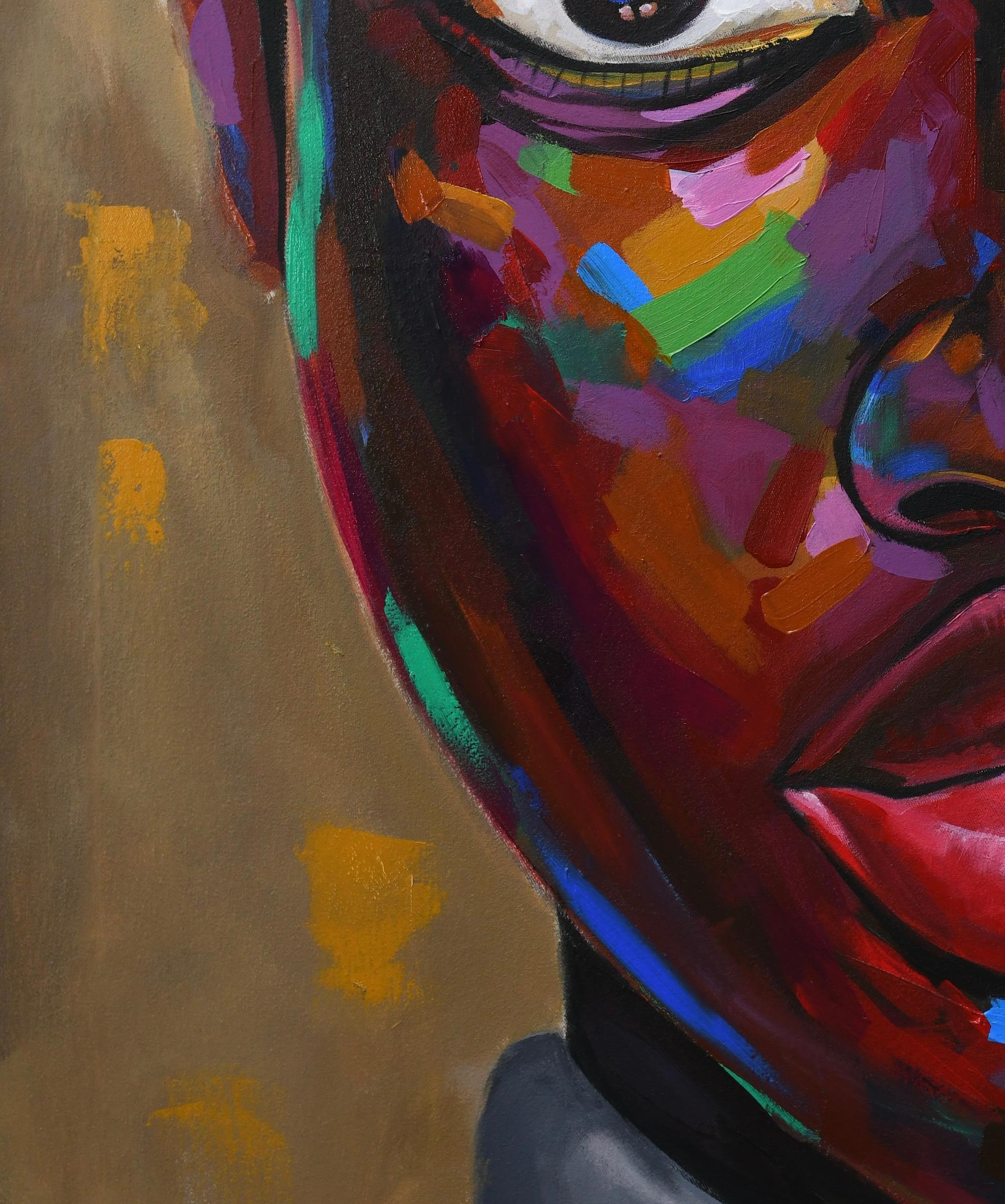 Vision Of Hope 4 - 21st Century, Contemporary, Figurative Portrait, Women, Face - Painting by Damola Ayegbayo 