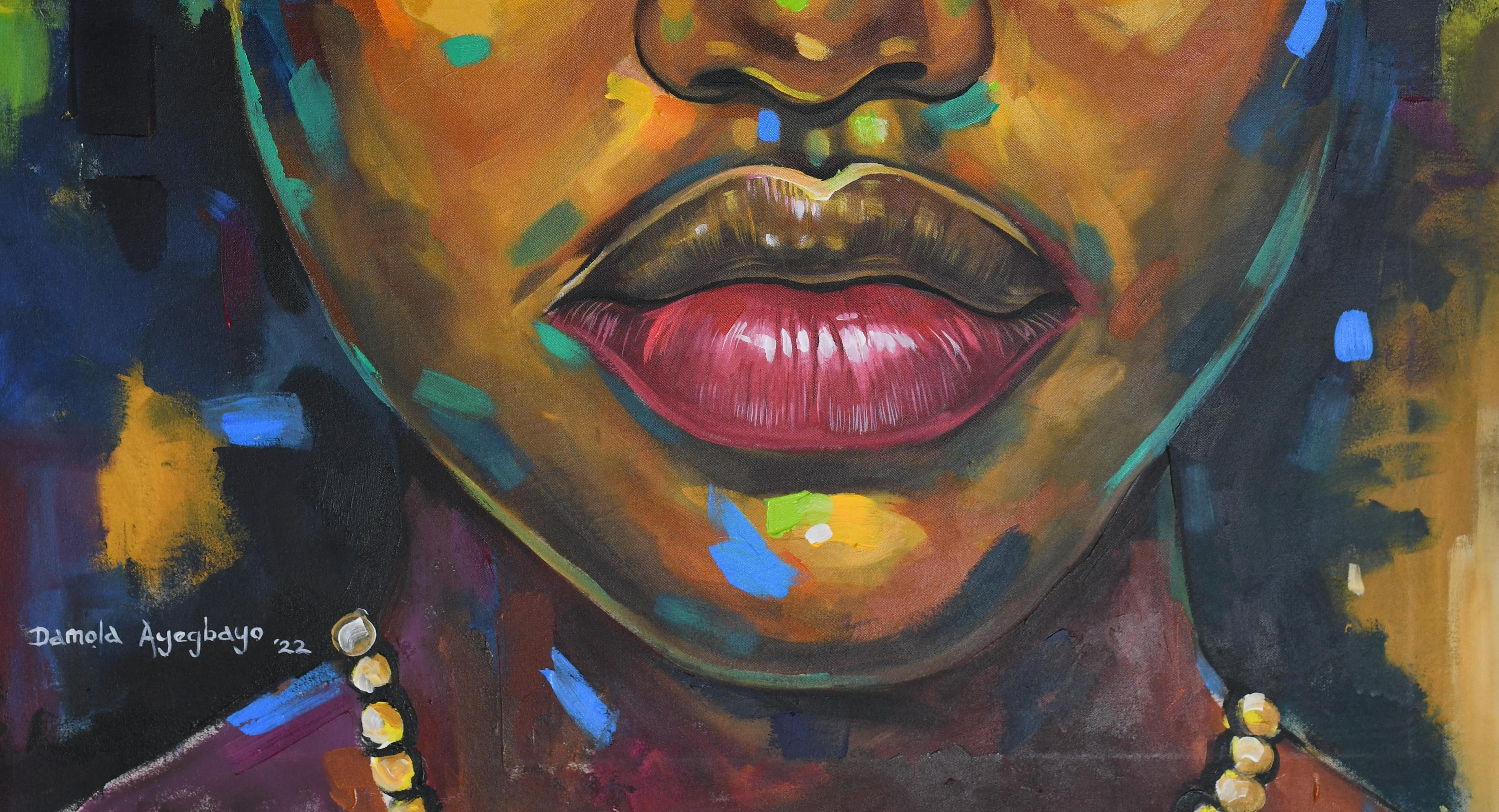 black woman acrylic painting