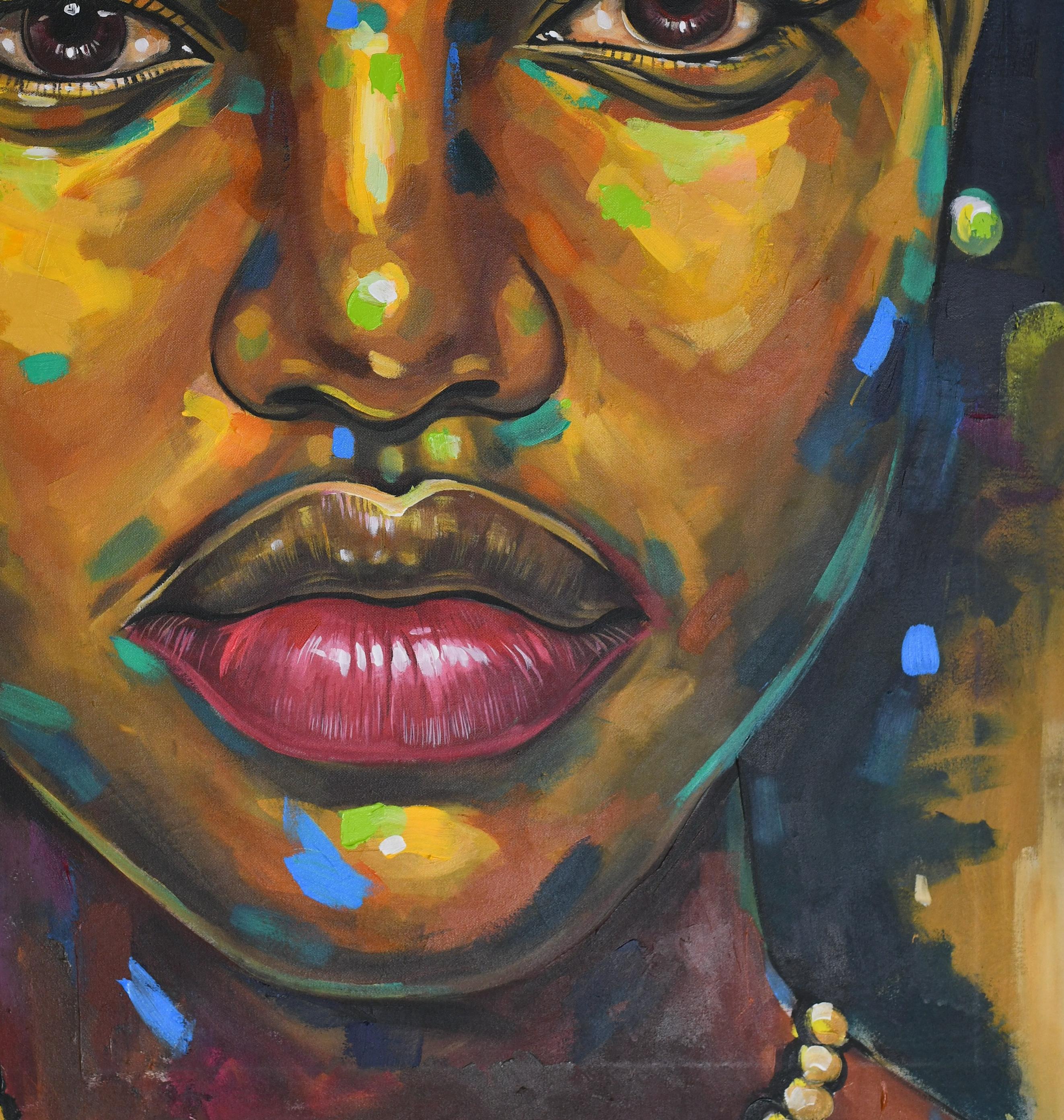 Vision of Hope 5 - Contemporary Painting by Damola Ayegbayo 