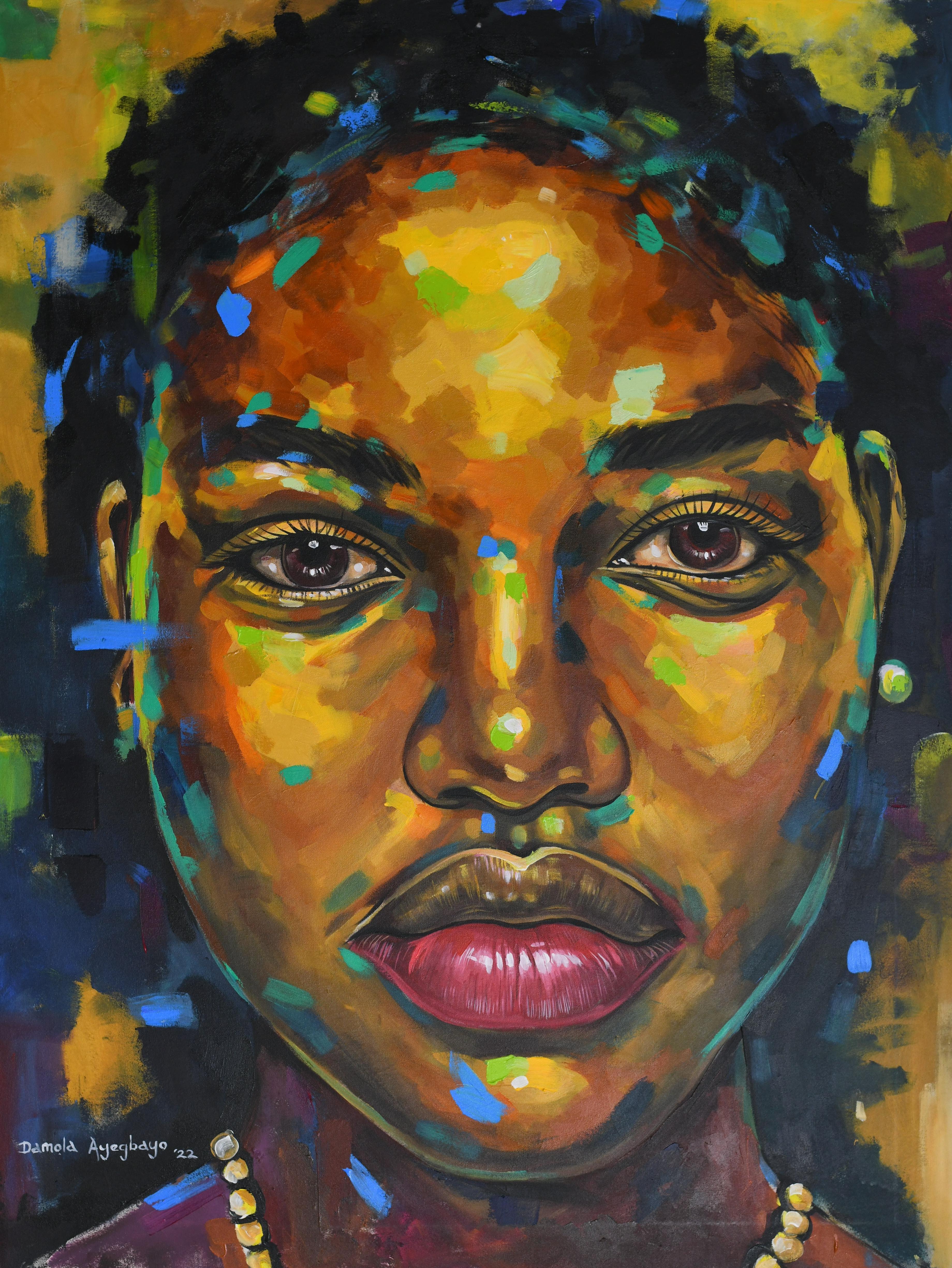 Damola Ayegbayo  Portrait Painting - Vision of Hope 5