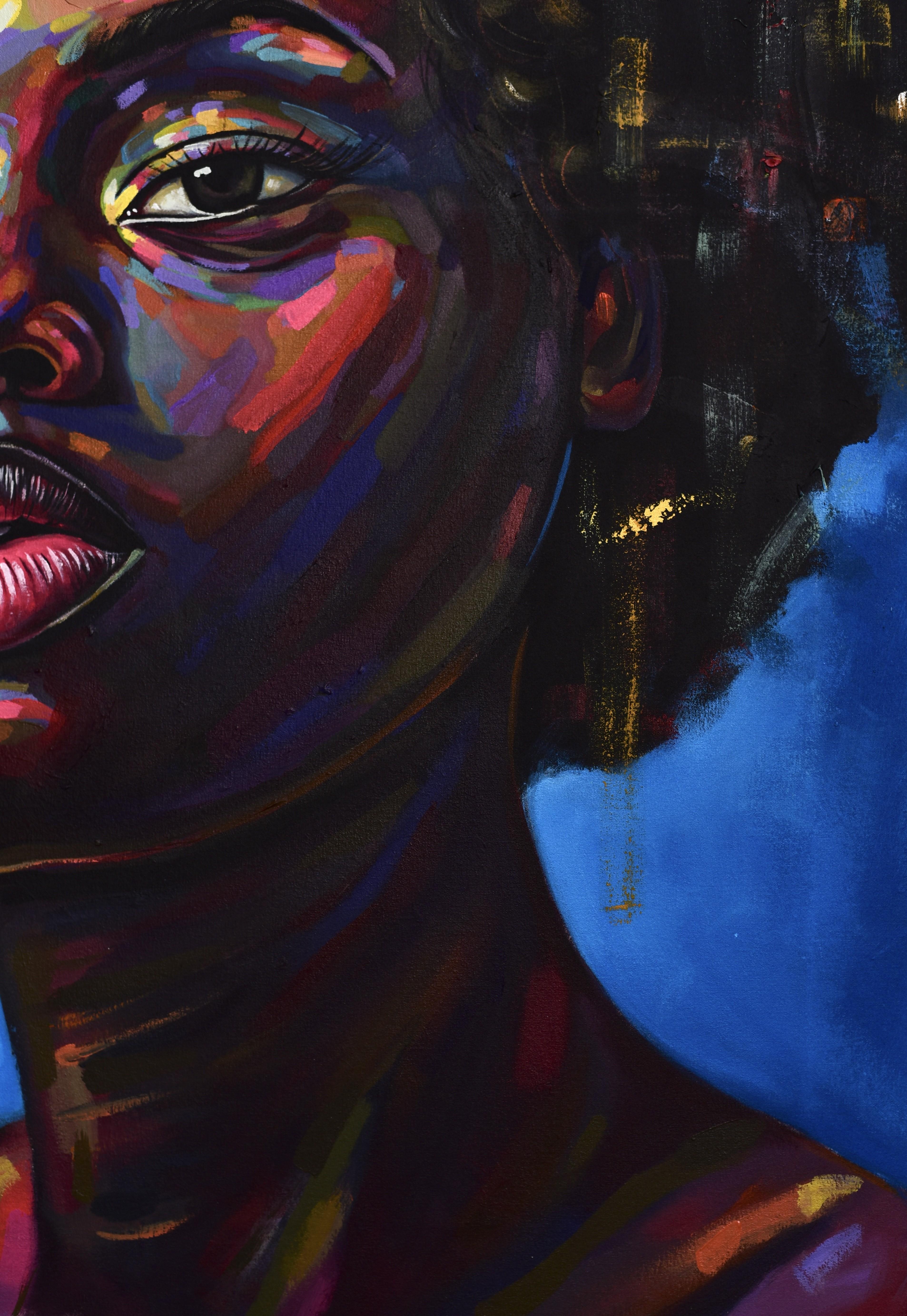 Vision d'espoir 7 - 21e siècle, Contemporain, Portrait figuratif, Afrique Femmes - Painting de Damola Ayegbayo 
