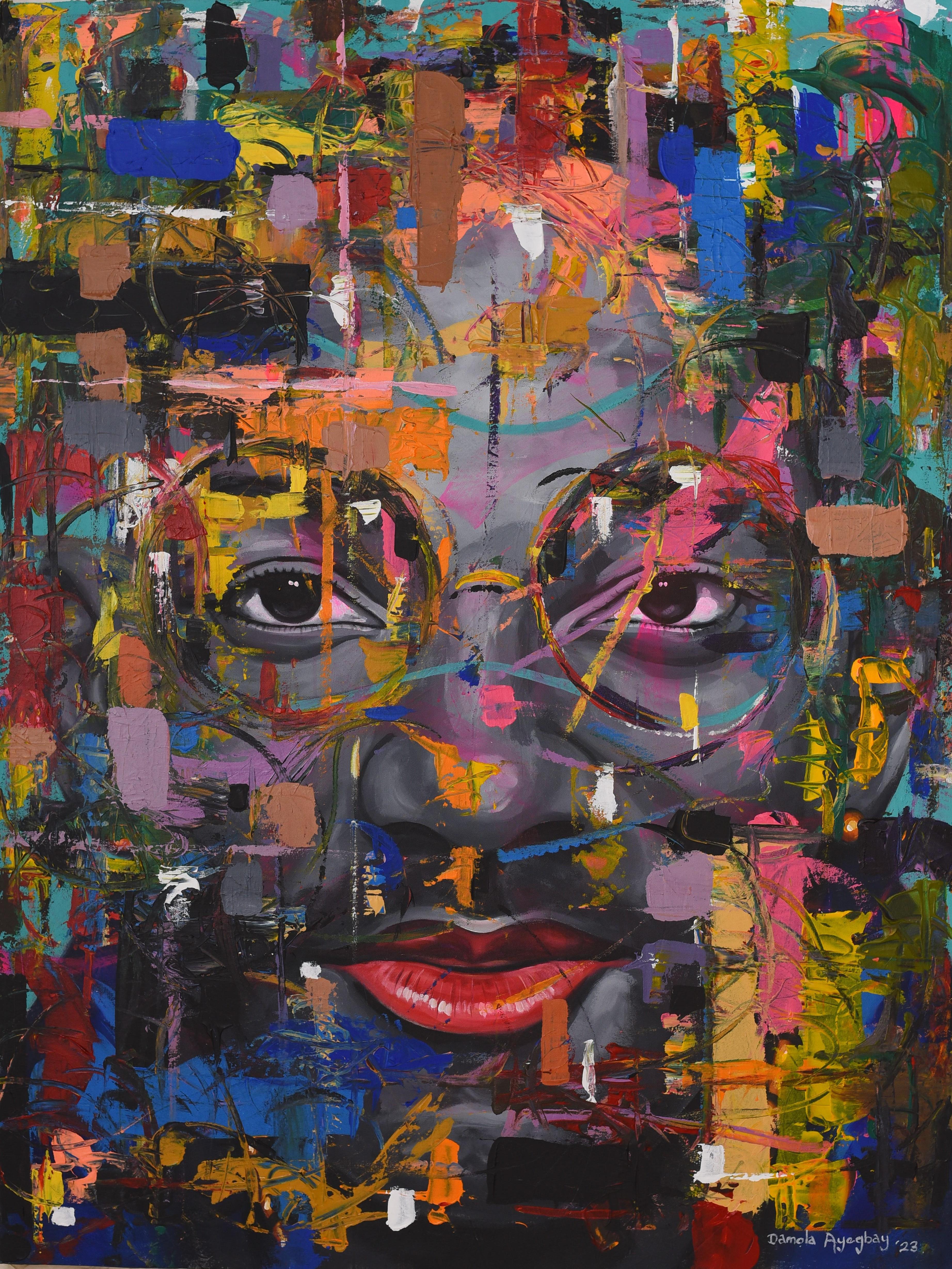 Damola Ayegbayo  Portrait Painting - Whispers of the Soul 1