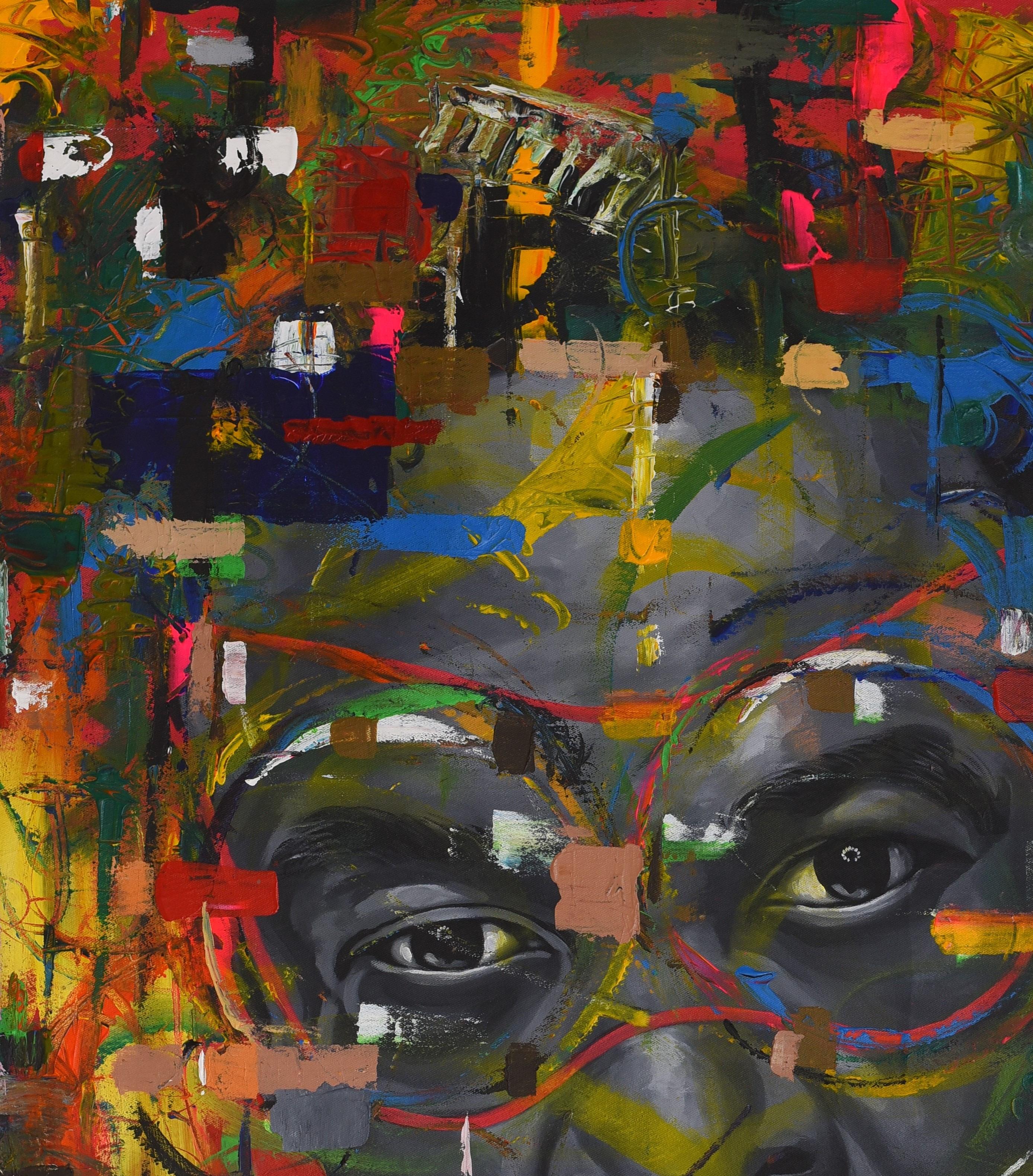 Das Flüstern der Seele 2 – Painting von Damola Ayegbayo 