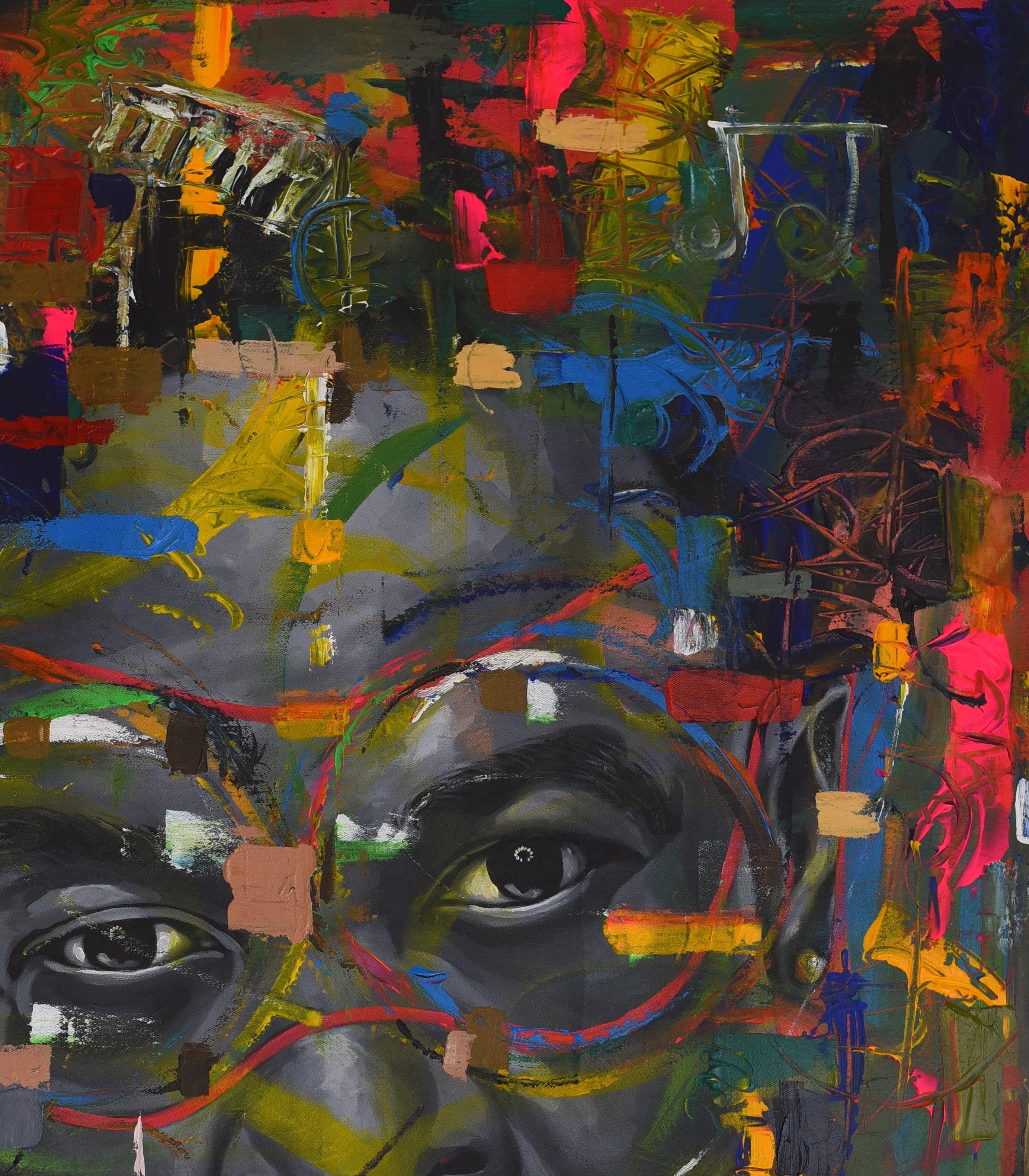 Das Flüstern der Seele 2 (Realismus), Painting, von Damola Ayegbayo 