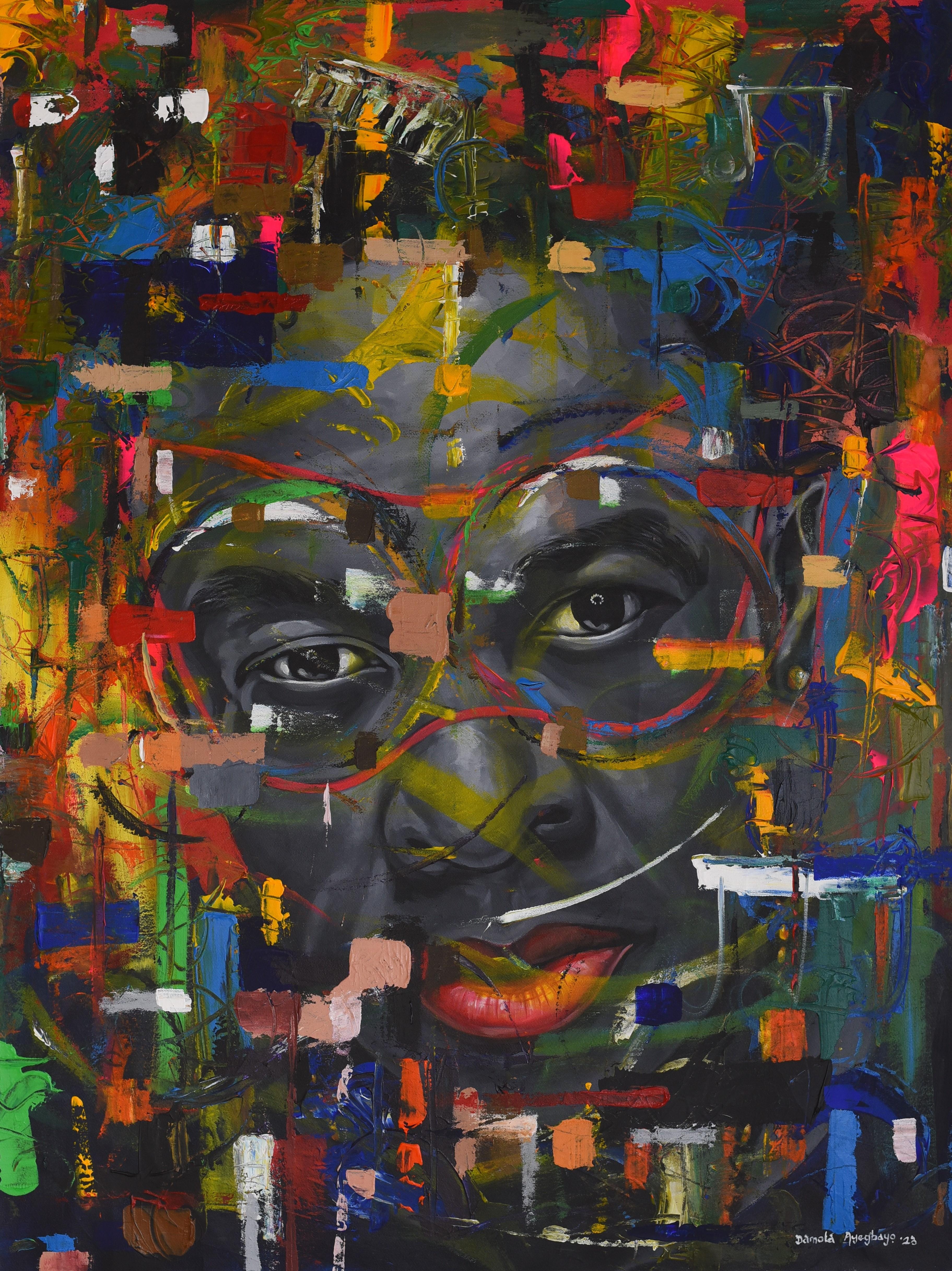Damola Ayegbayo  Portrait Painting - Whispers of the Soul 2