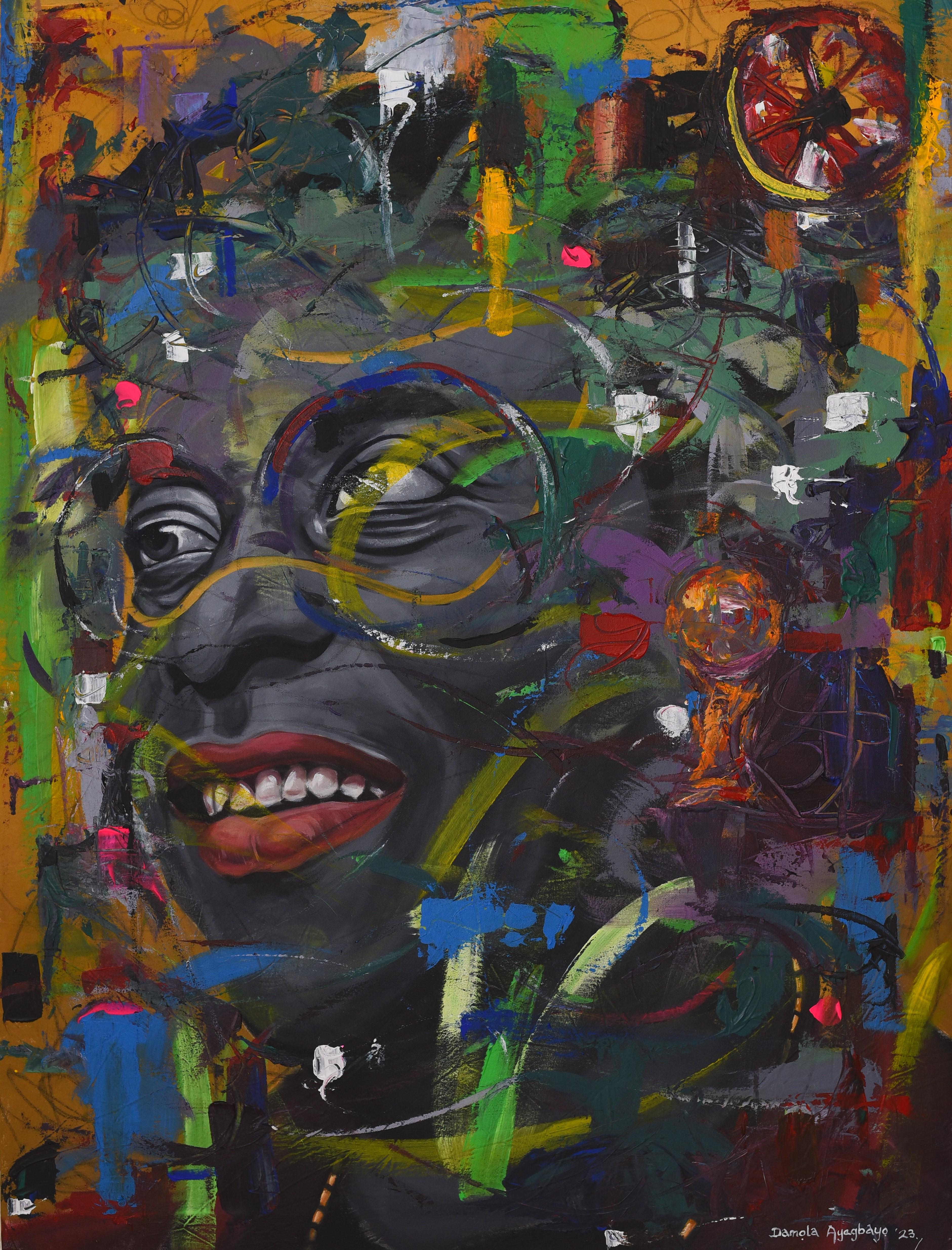 Damola Ayegbayo  Portrait Painting - Whispers of the Soul 4