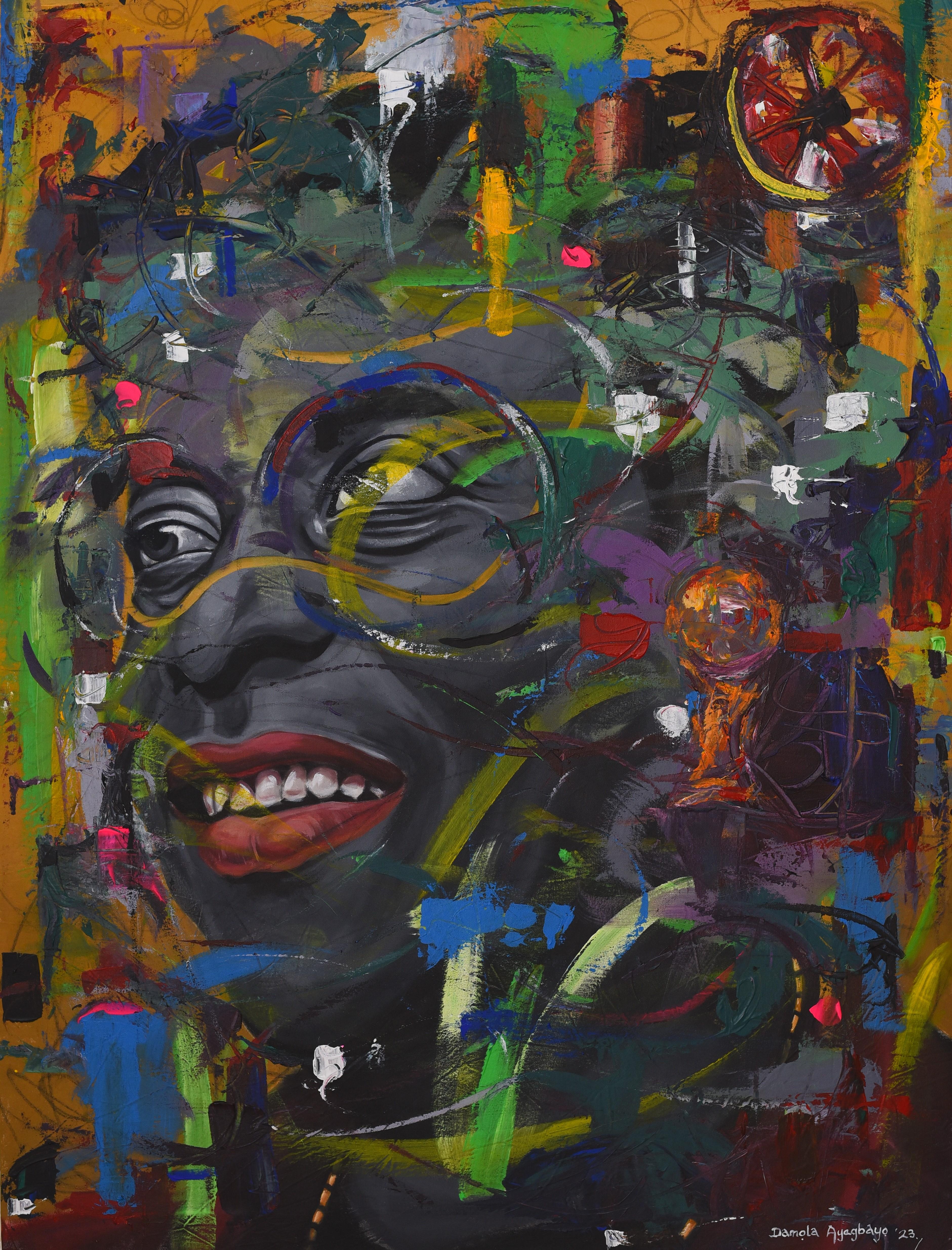 Figurative Painting di Damola Ayegbayo  - Sussurri dell'anima 4