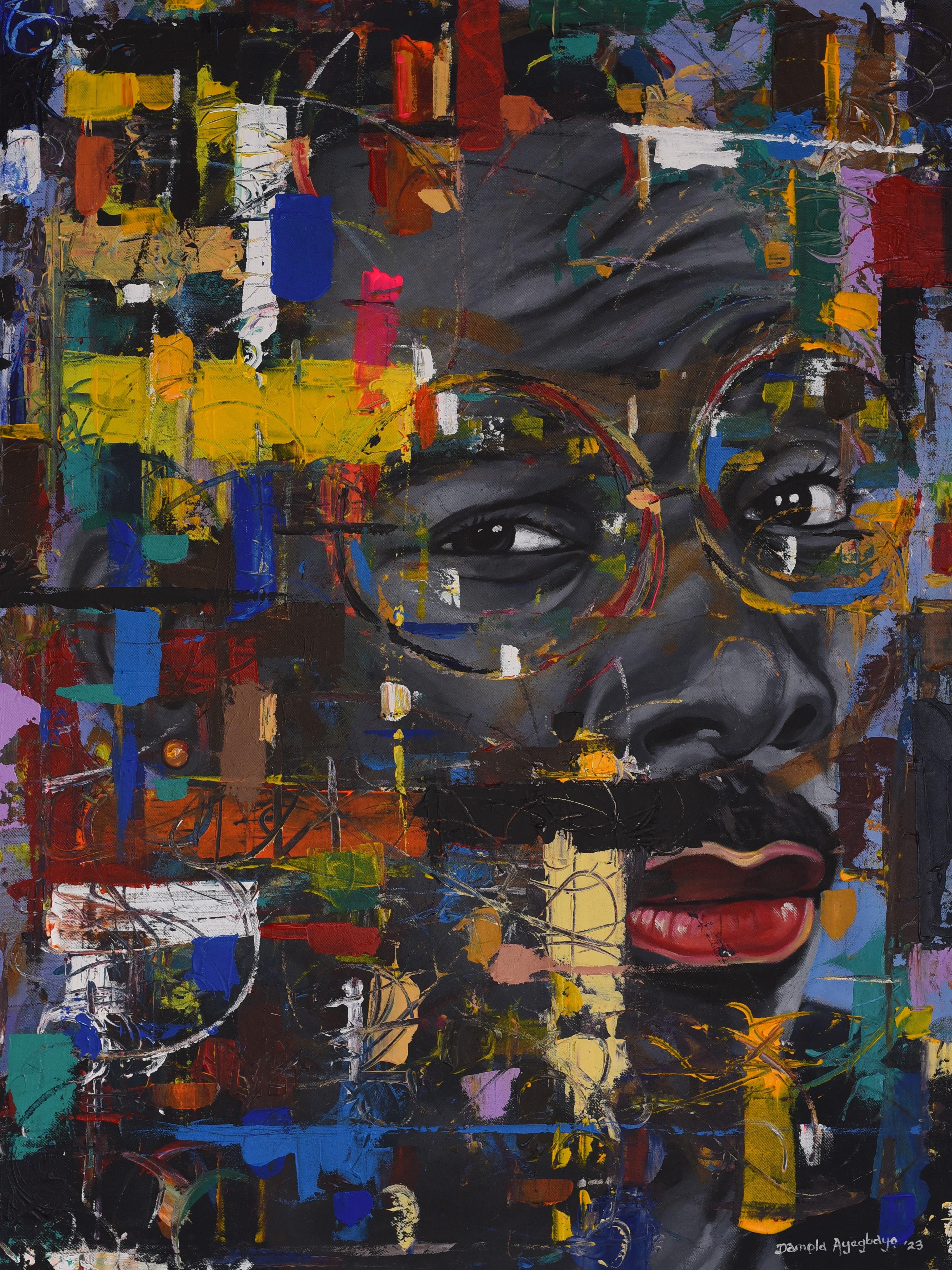 Damola Ayegbayo  Portrait Painting - Whispers of the Soul 5