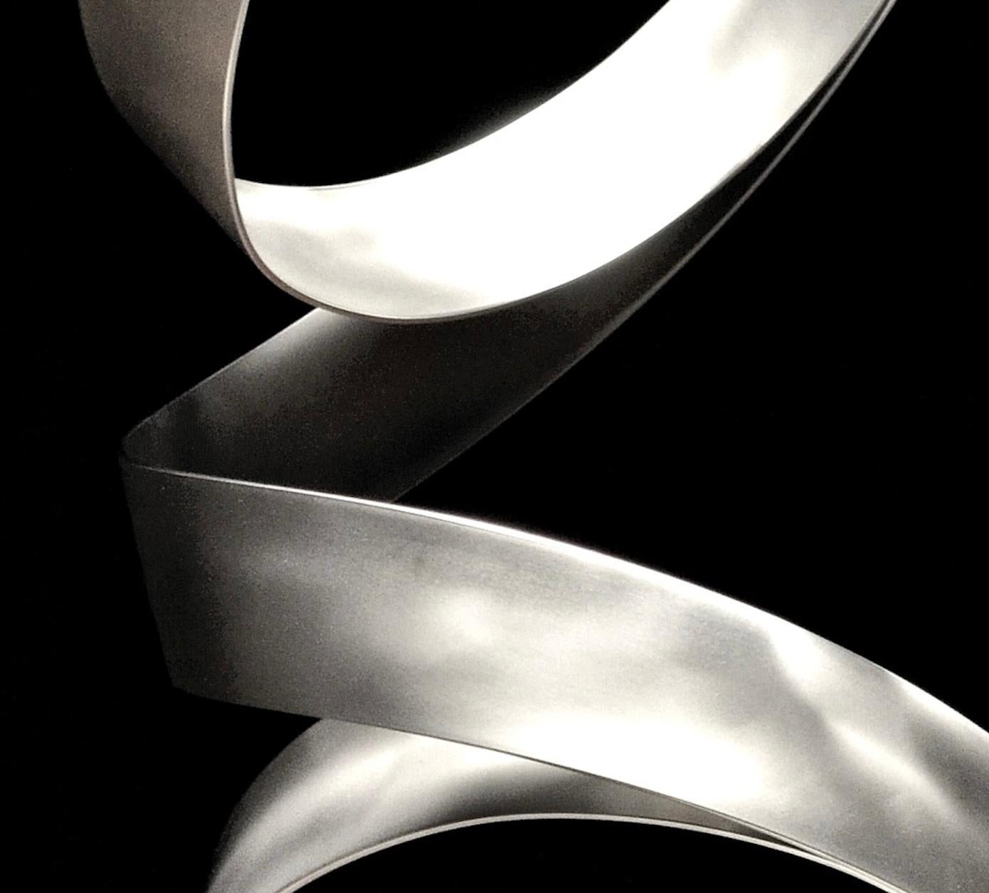 The sculptures of Damon Hyldreth appear both static and fluid, rigid and flexible, strong and smooth, effectively blurring the line between nature and structure. By crafting organic forms from an obviously man-made metal, Hyldreth creates a unique