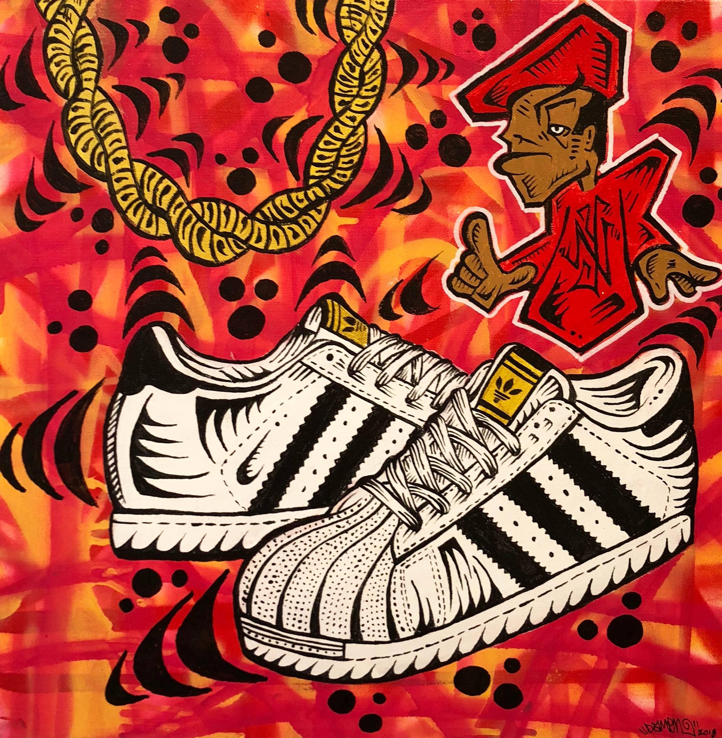 My Adidas - Painting by Damon Johnson