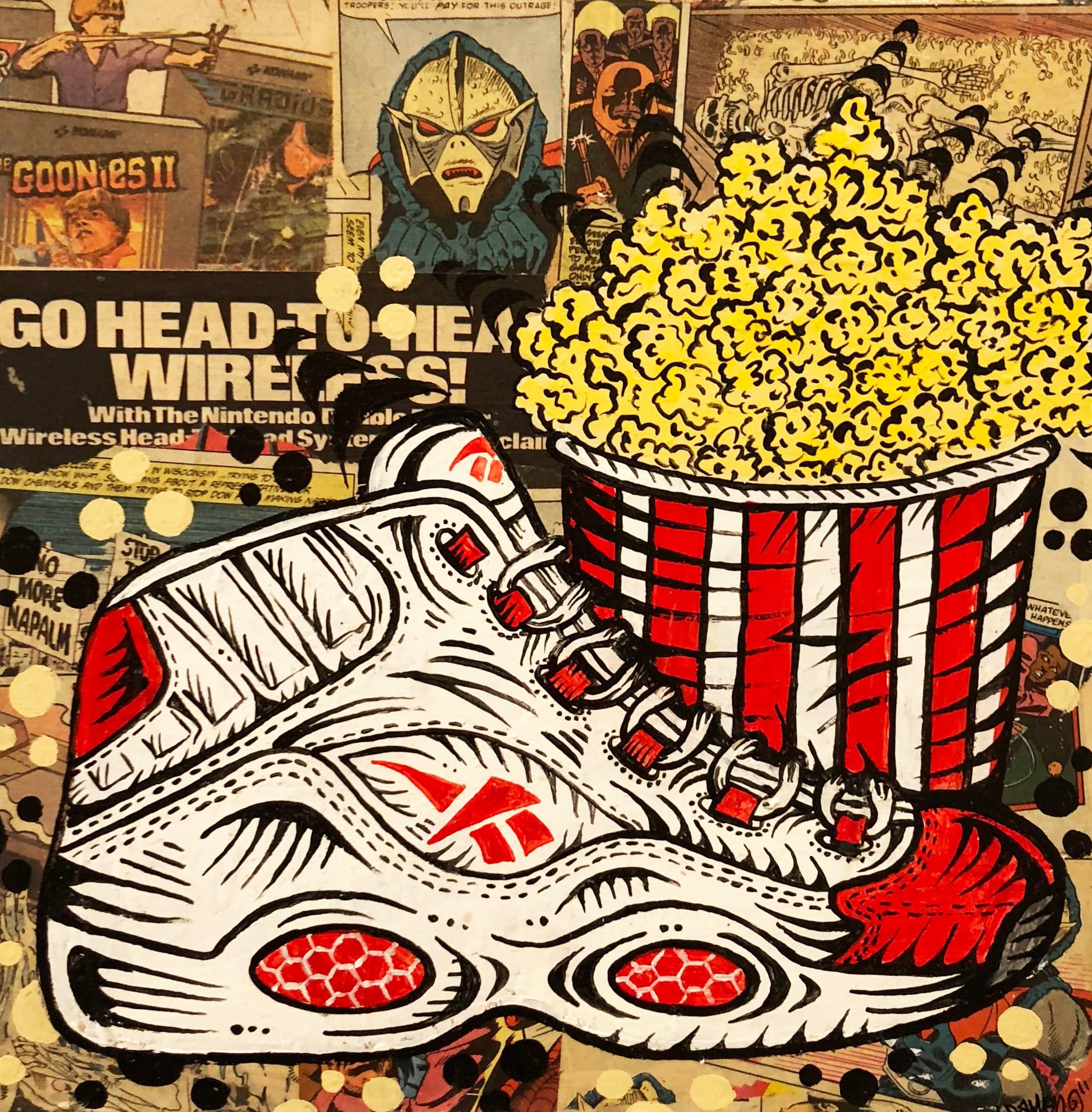 Popcorn - Painting by Damon Johnson