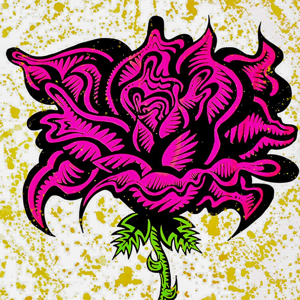 Rose (Unique et orné à la main) - Contemporain Print par Damon Johnson