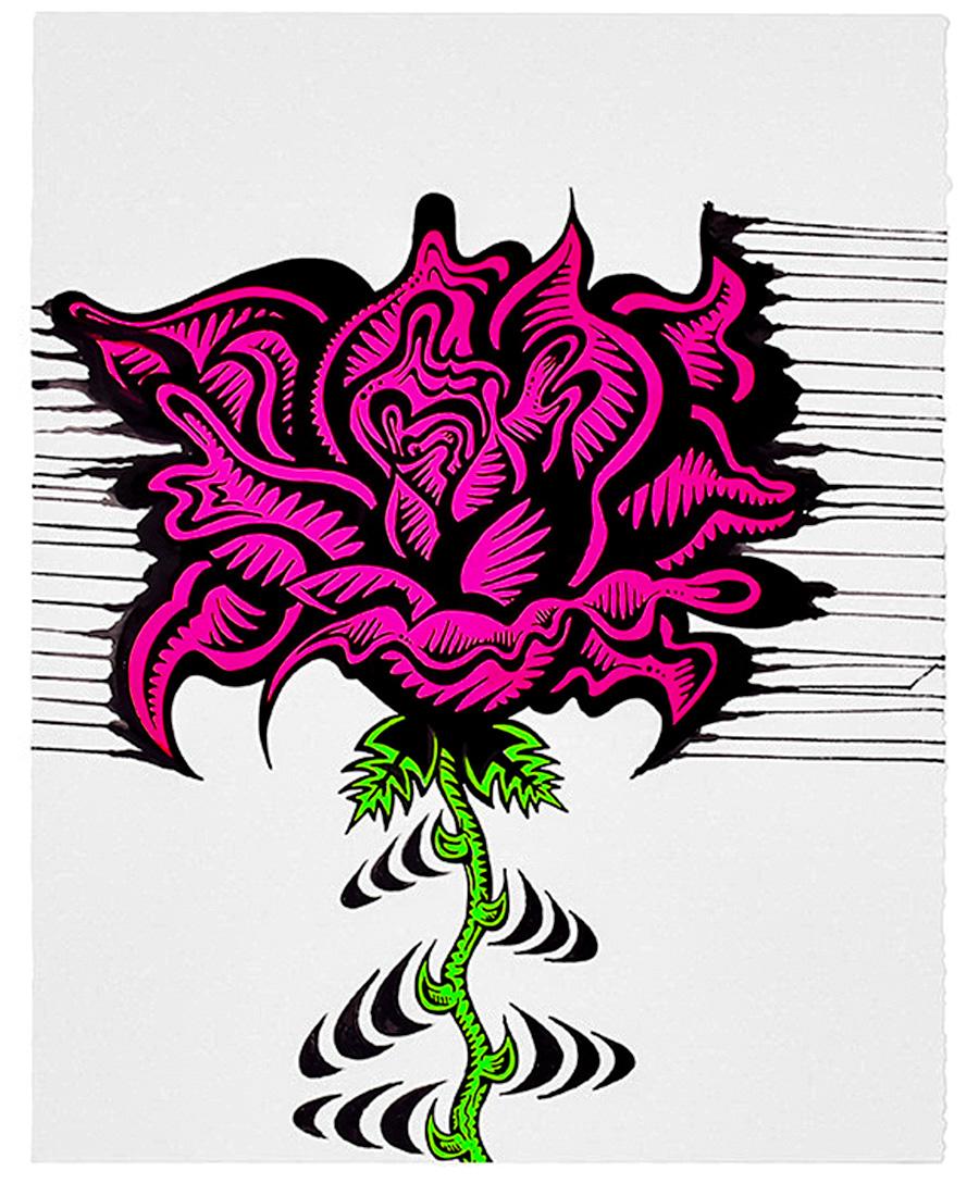 Rose (Hand Embellished Unique) - Print by Damon Johnson