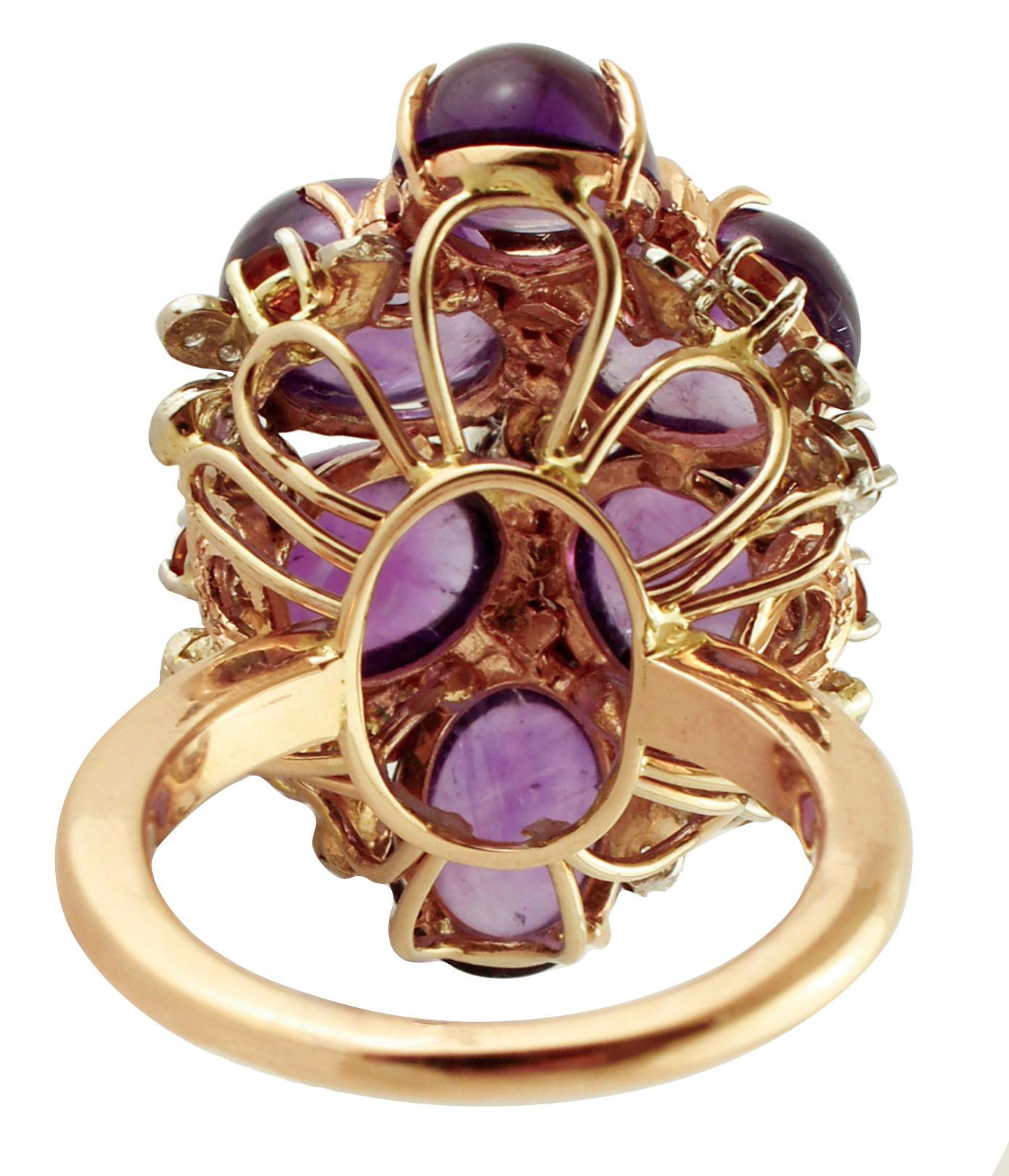 yellow topaz and amethyst ring