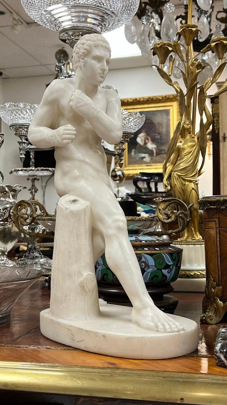 Damoxenos Greek Wrestler Marble Sculpture After Antonio Canova 7