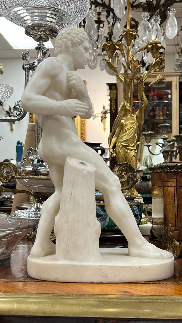 Damoxenos Greek Wrestler Marble Sculpture After Antonio Canova 8