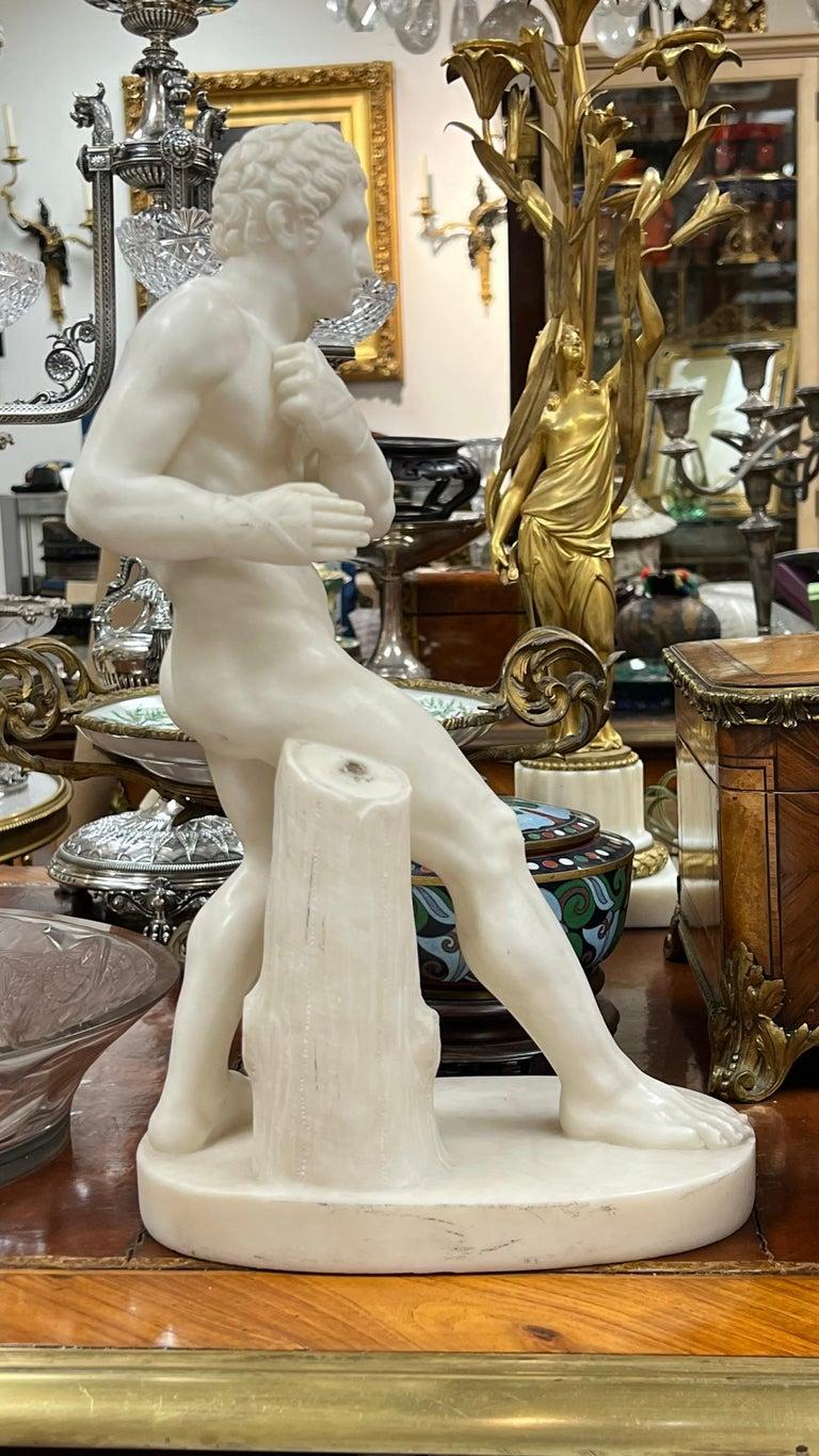 Damoxenos Greek Wrestler Marble Sculpture After Antonio Canova 9