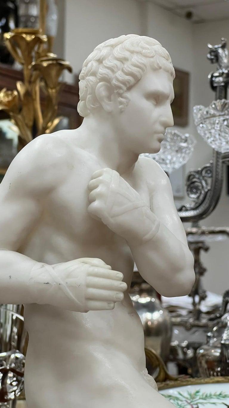 Damoxenos Greek Wrestler Marble Sculpture After Antonio Canova 1