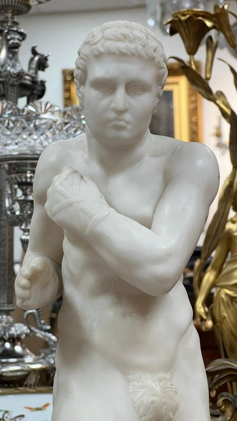 Damoxenos Greek Wrestler Marble Sculpture After Antonio Canova 3