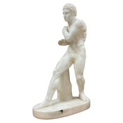 Damoxenos Greek Wrestler Marble Sculpture After Antonio Canova