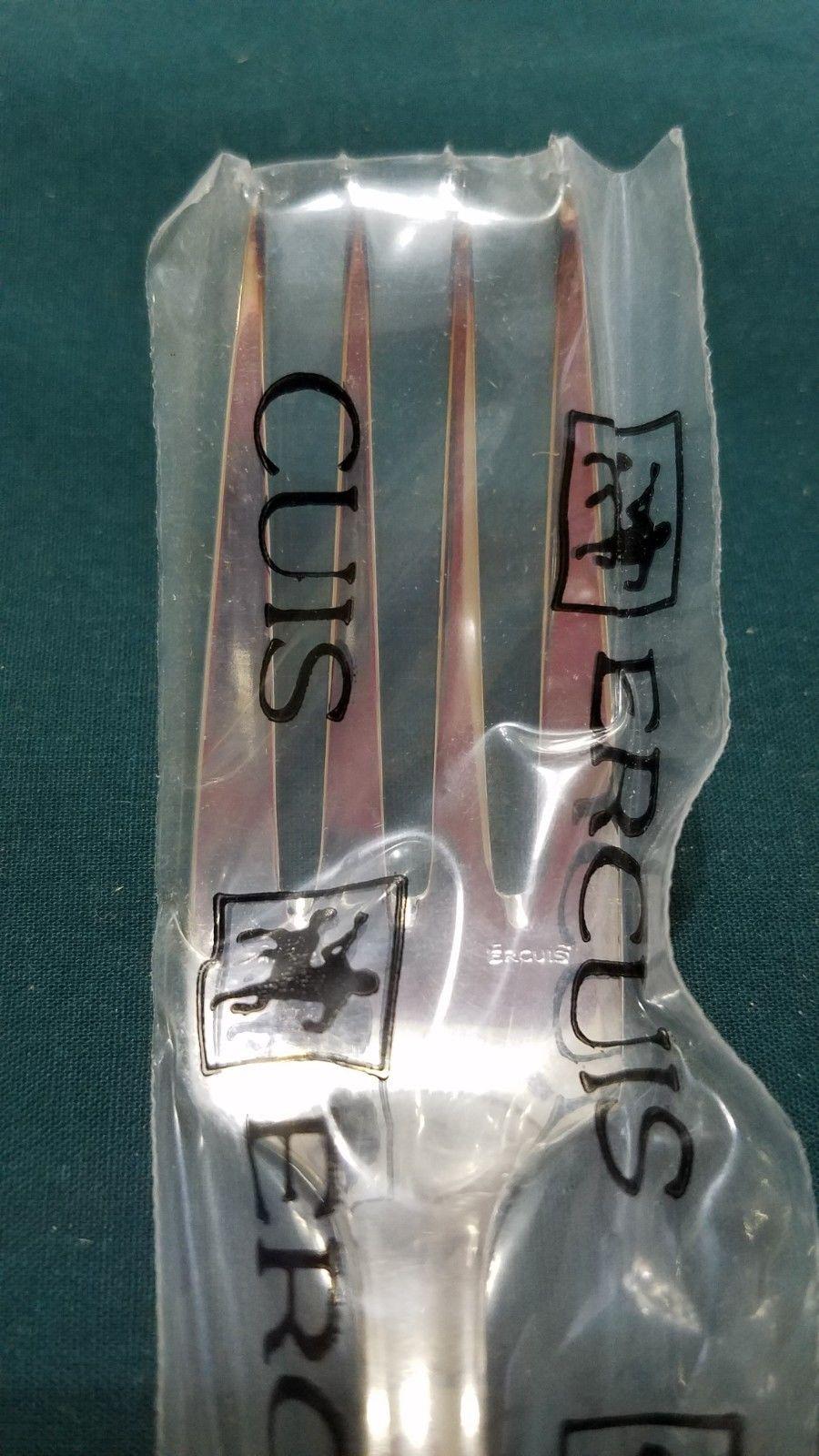 Dampierre by Ercuis French Silverplate lot of 12 salad forks, unused In Excellent Condition In Big Bend, WI