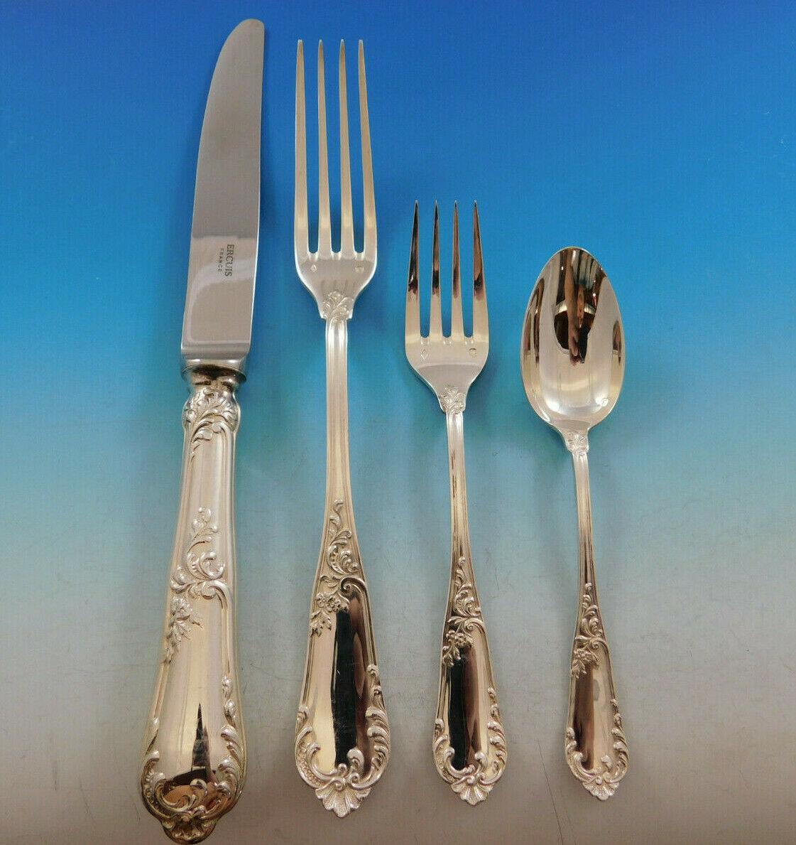 Rocaille by Ercuis Französisches Sterlingsilber-Besteck-Set für das Abendessen, 60 Teile, Neu im Zustand „Hervorragend“ in Big Bend, WI