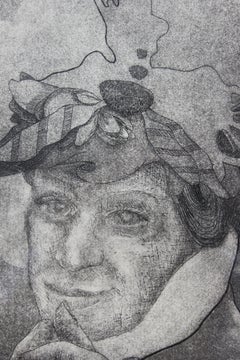 "Feather Head" Portrait Lithograph