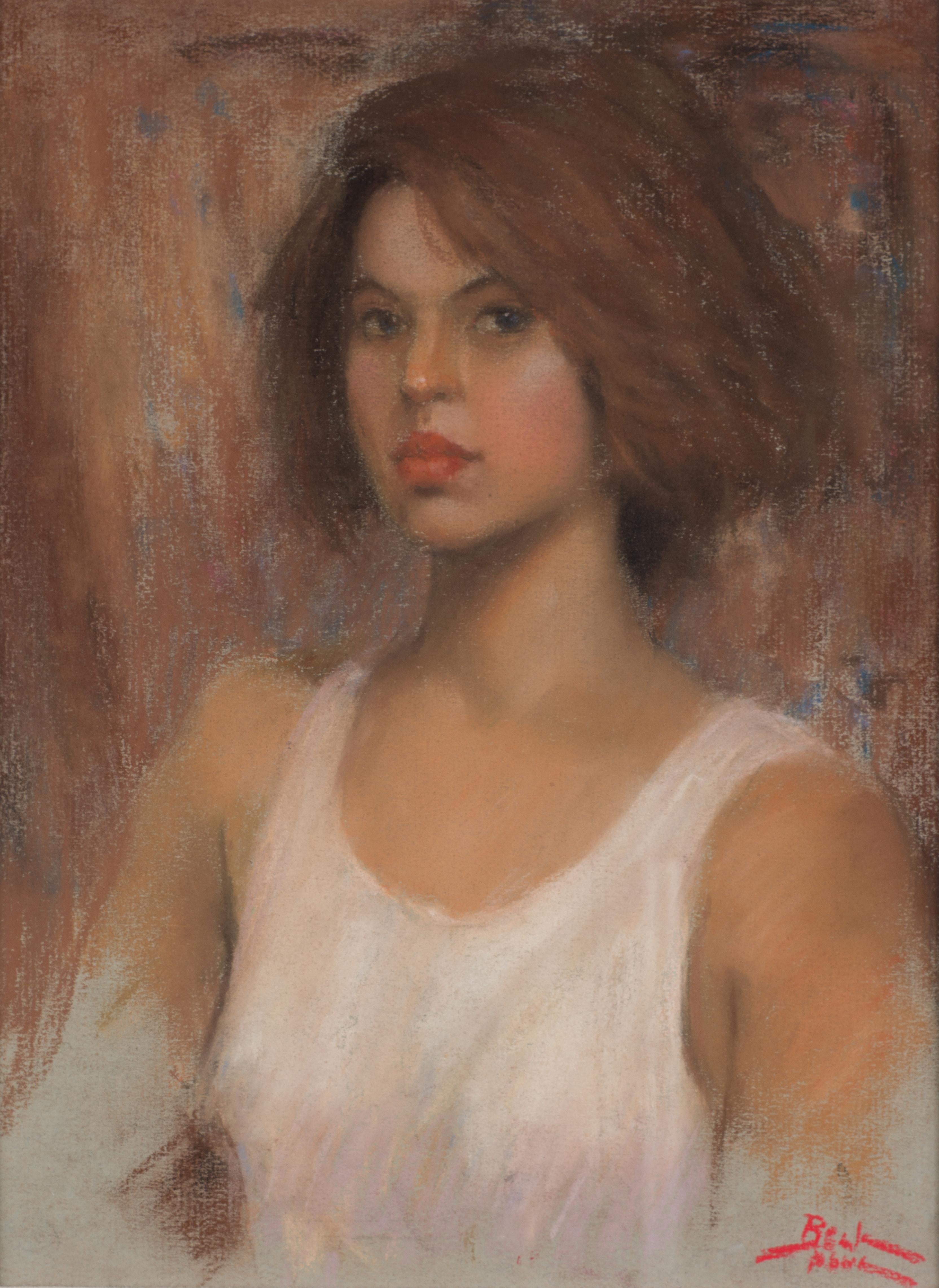 „Rebecca“, Original pastellfarbenes Gemälde