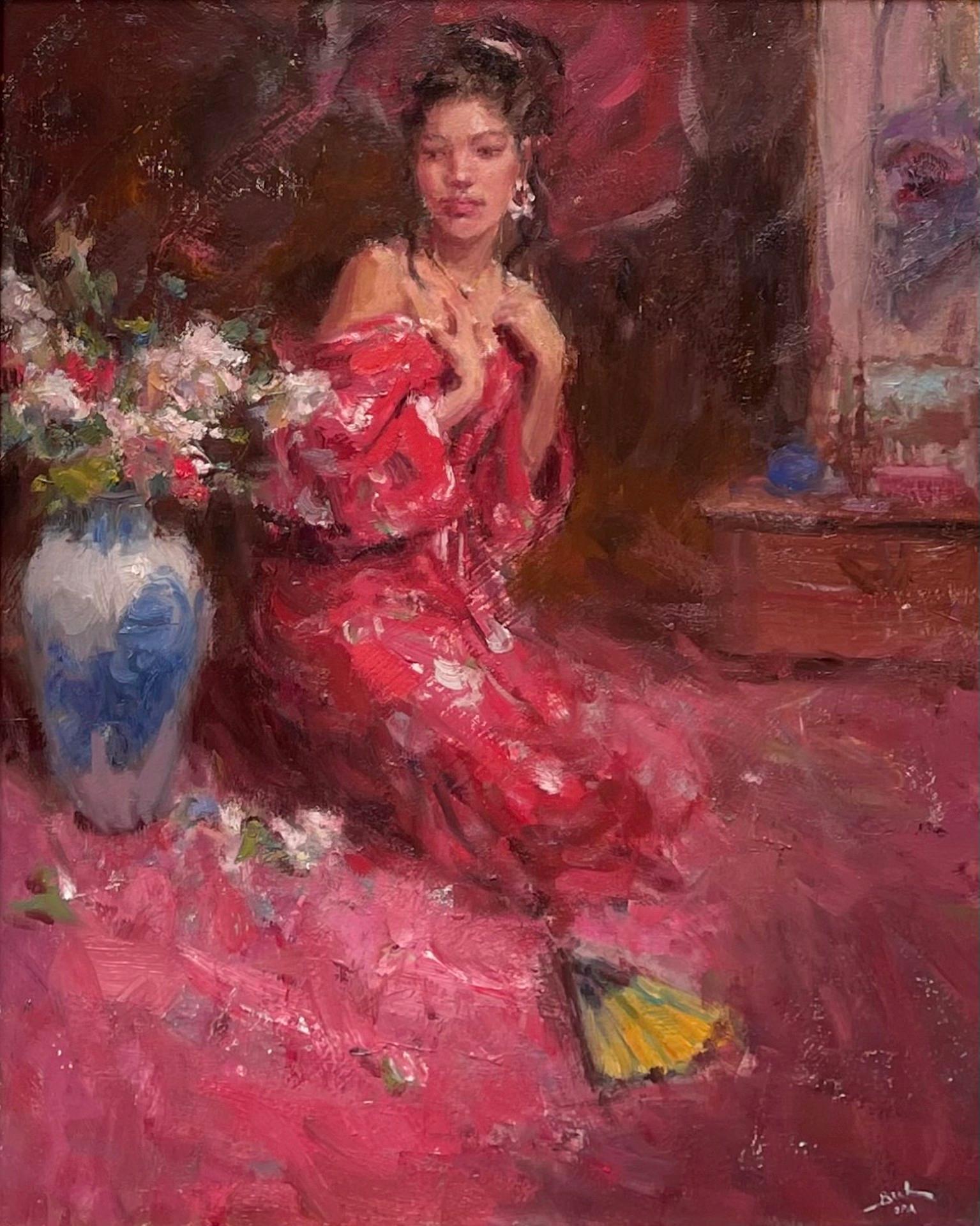 Portrait Painting di Dan Beck - Tappeto rosso
