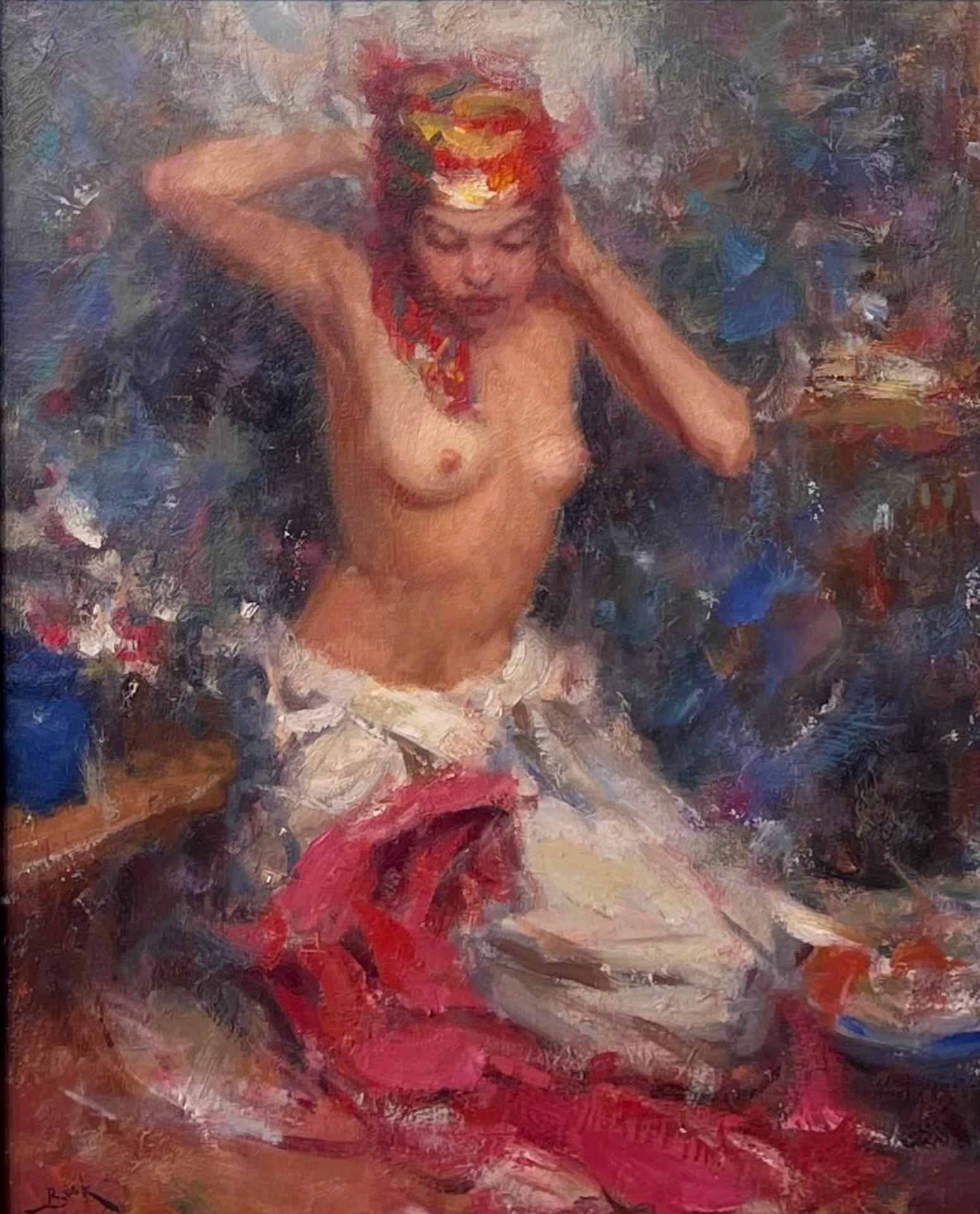 Dan Beck Nude Painting – Rot und Blau