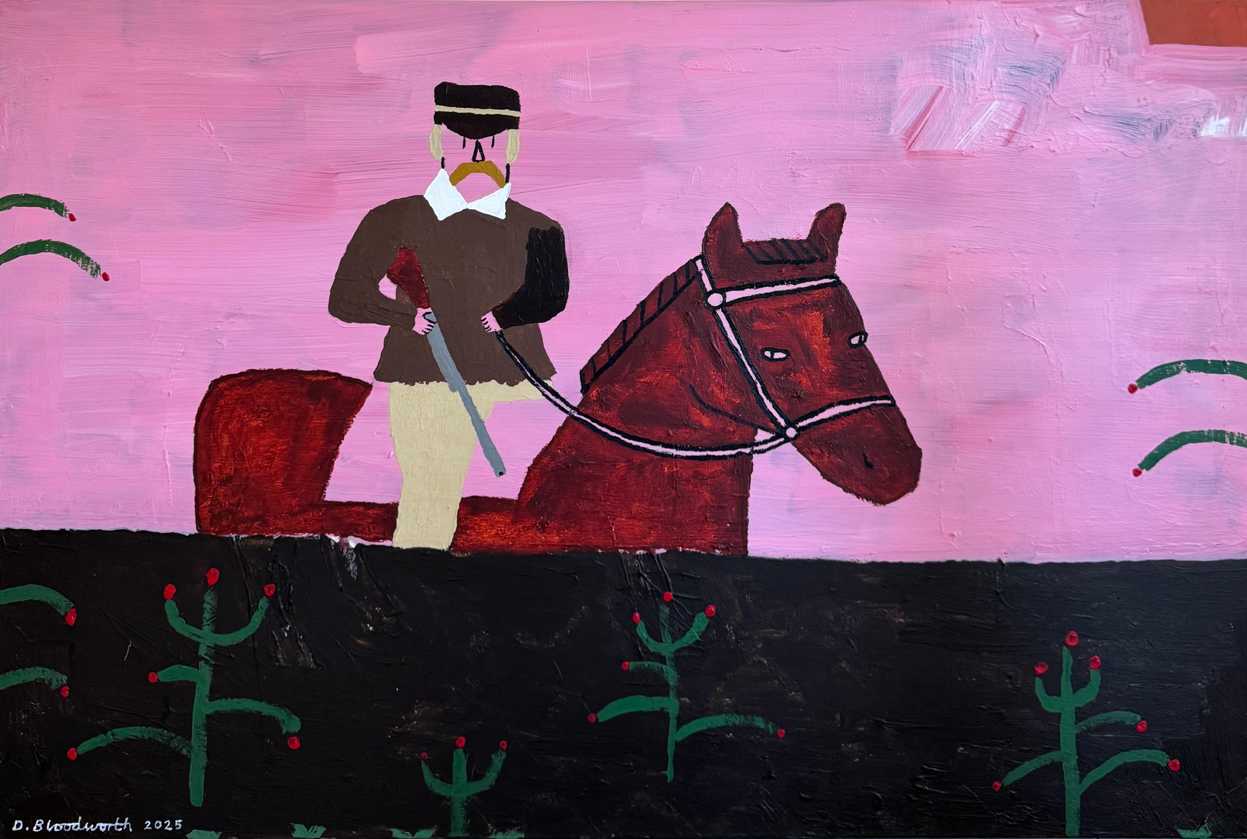 Berry Hunter, Quadro originale, ritratto, Paesaggio, Cavalli - Animal Painting Viola di Dan Bloodworth