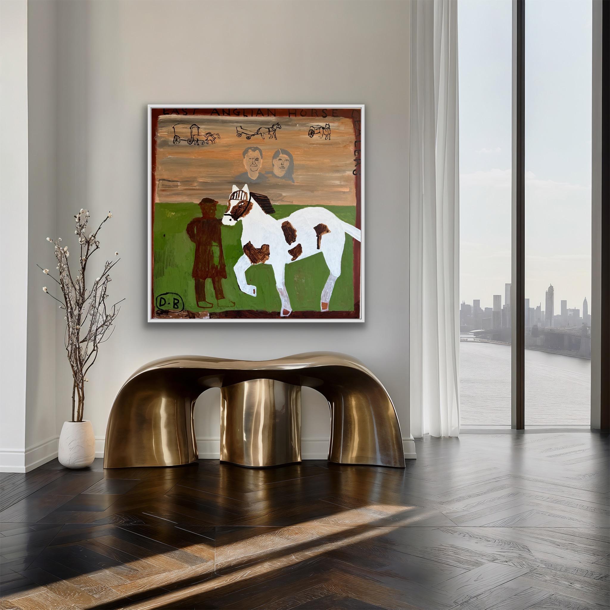 East Anglian Horse Dealers, Originalgemälde, Cowboys, Landschaft, Pferde (Moderne), Painting, von Dan Bloodworth