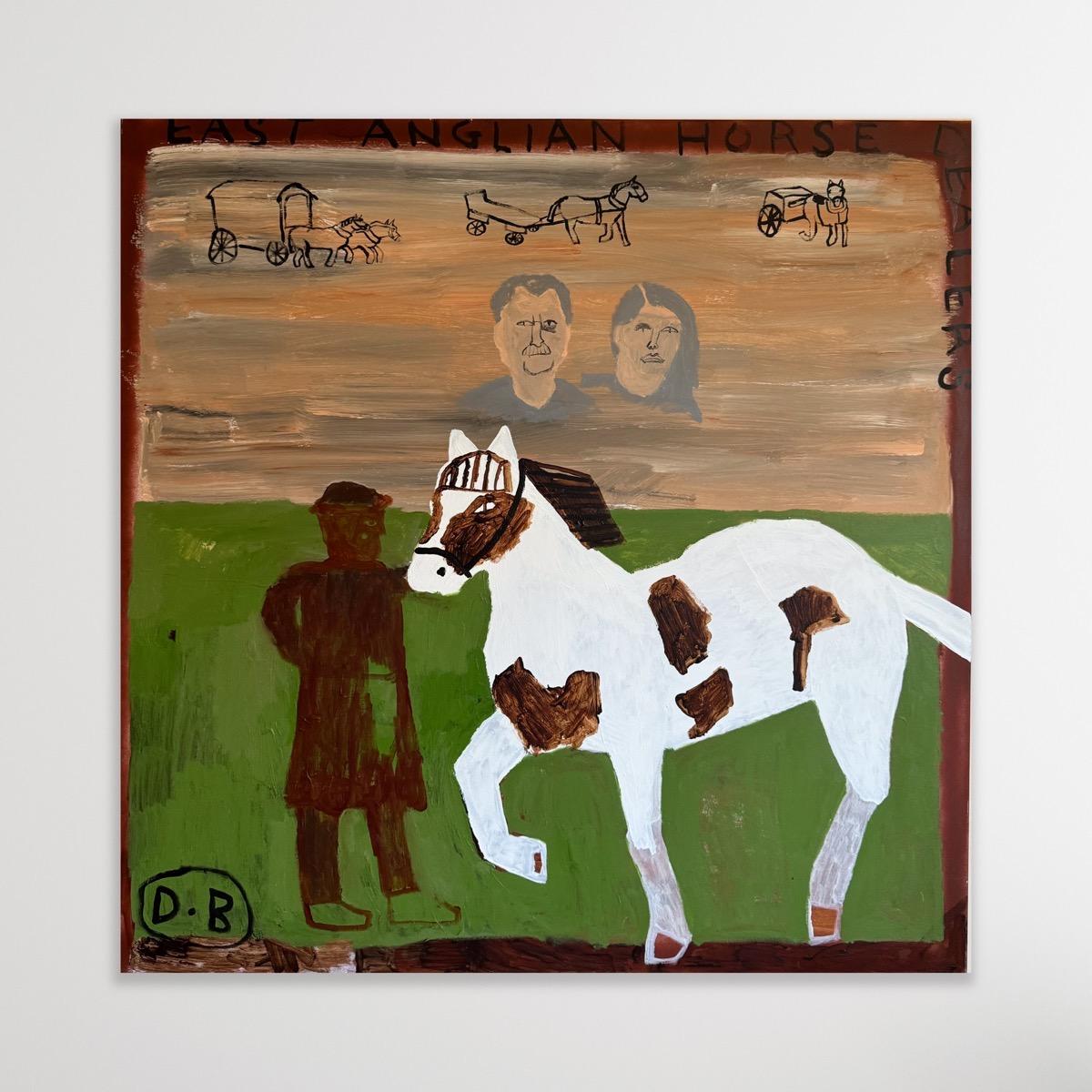 East Anglian Horse Dealers, Originalgemälde, Cowboys, Landschaft, Pferde im Angebot 1