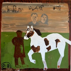 Commercianti di cavalli dell'Anglian orientale, Quadro originale, Cowboy, Paesaggio, Cavalli