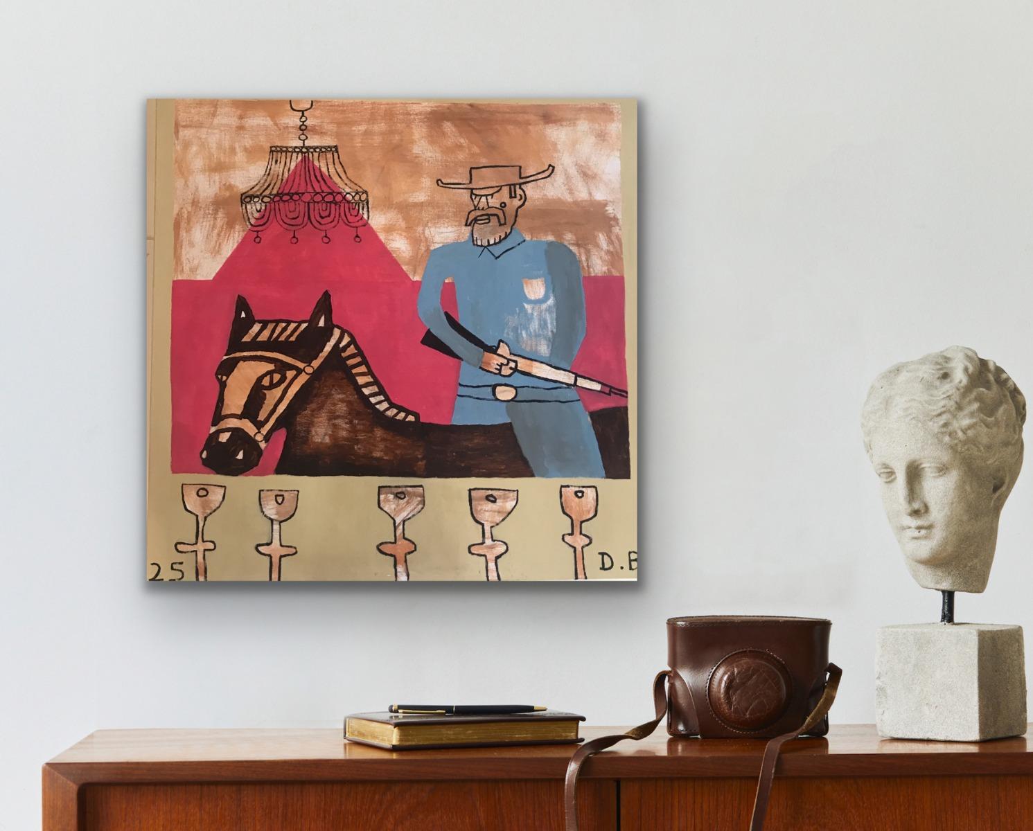 Everybody's Cowboy, Originalgemälde, Cowboys, Landschaft, Pferde (Moderne), Painting, von Dan Bloodworth