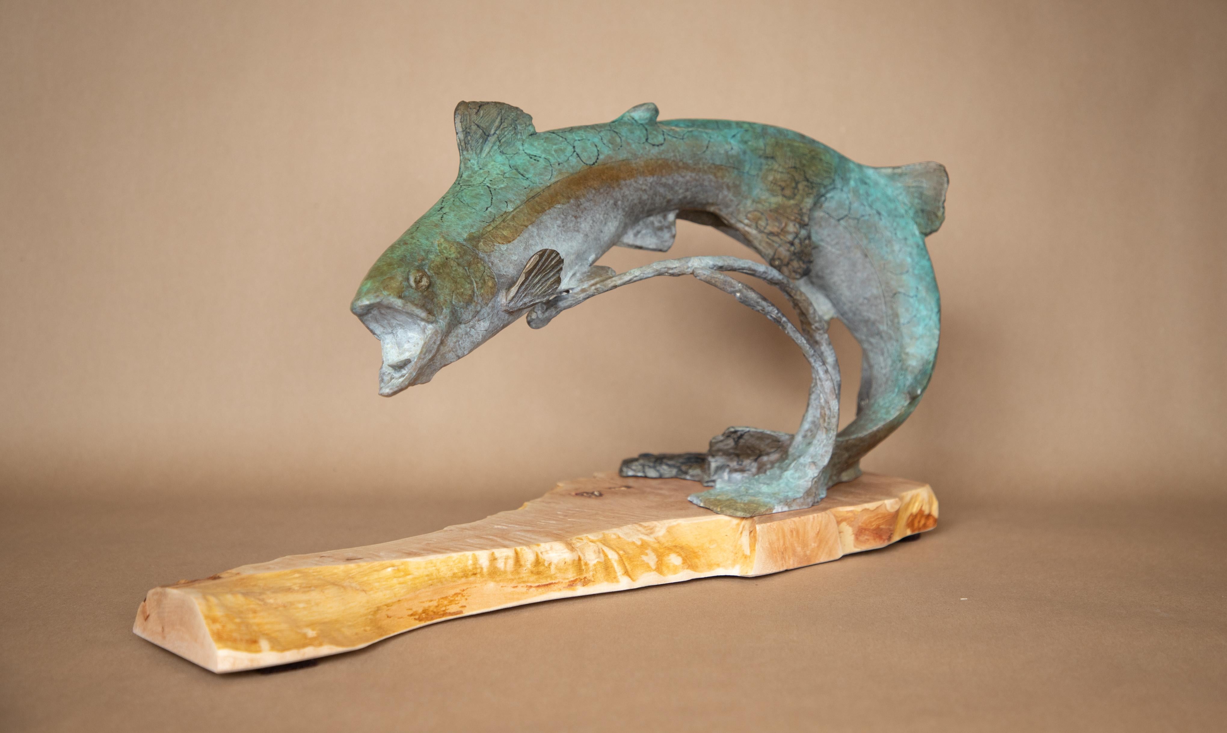 Double Rainbow - Wood Base - Realist Sculpture by Dan Chen